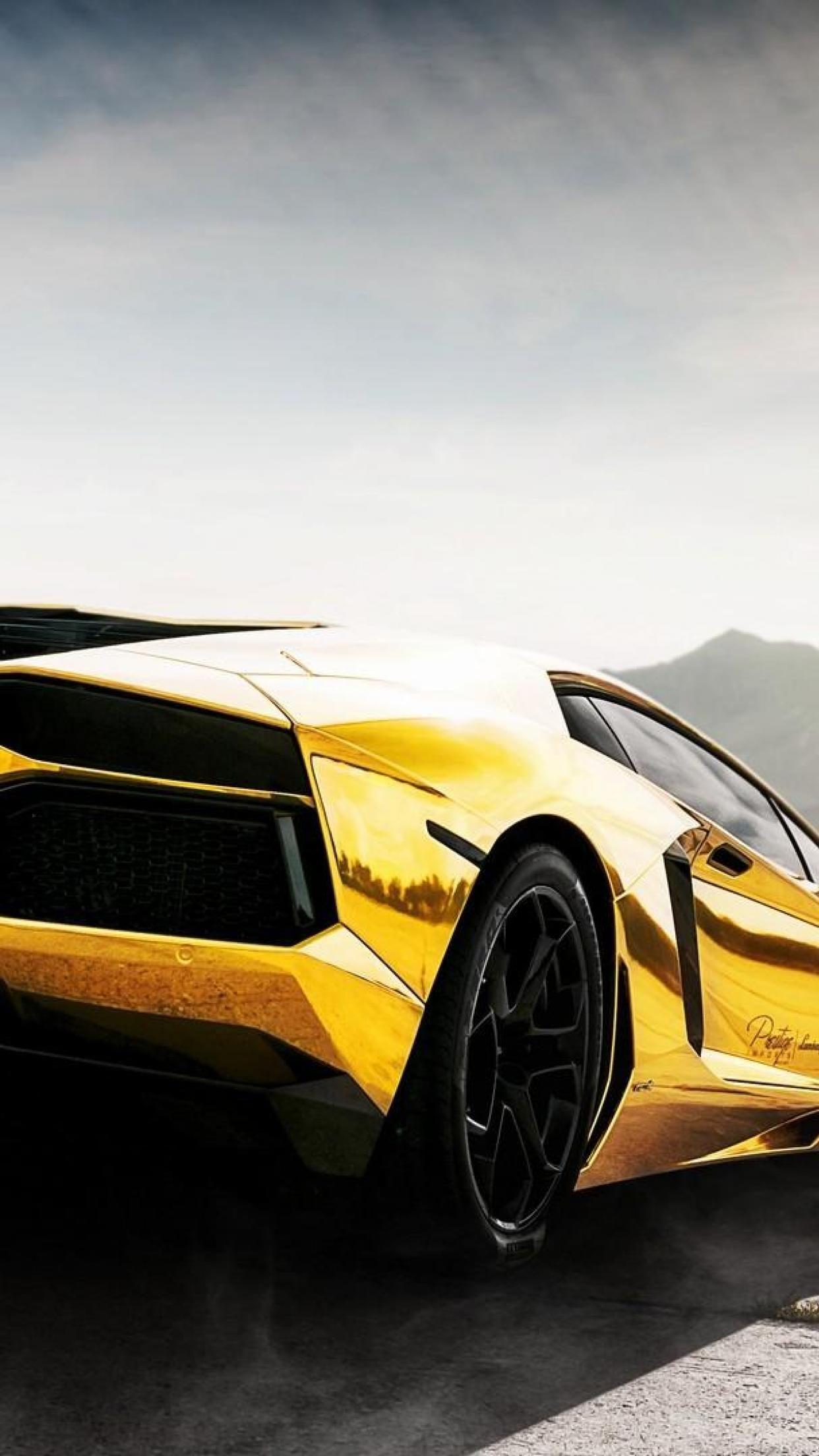 1242x2208 Gold Lamborghini iPhone Wallpaper