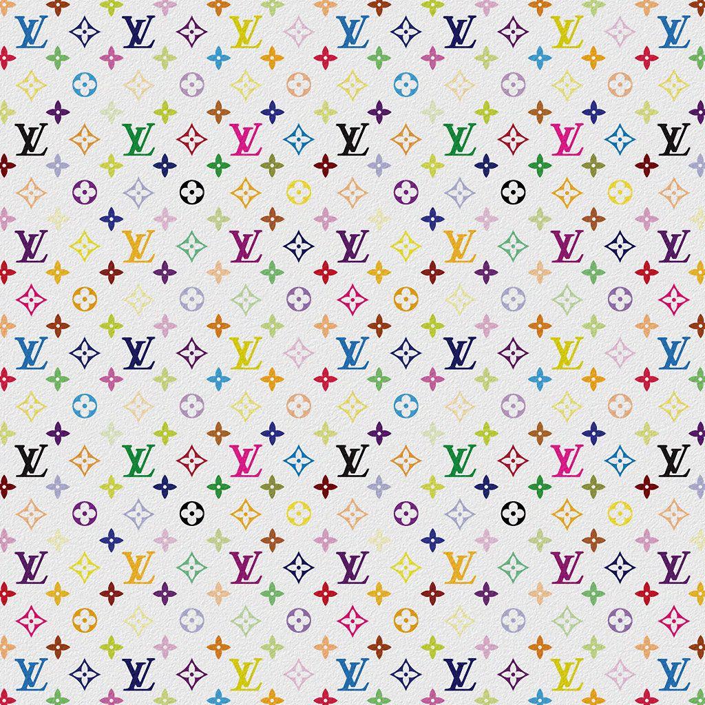 1024x1024 Background Vuitton Multicolor White IPad IPad2 Wallpaper