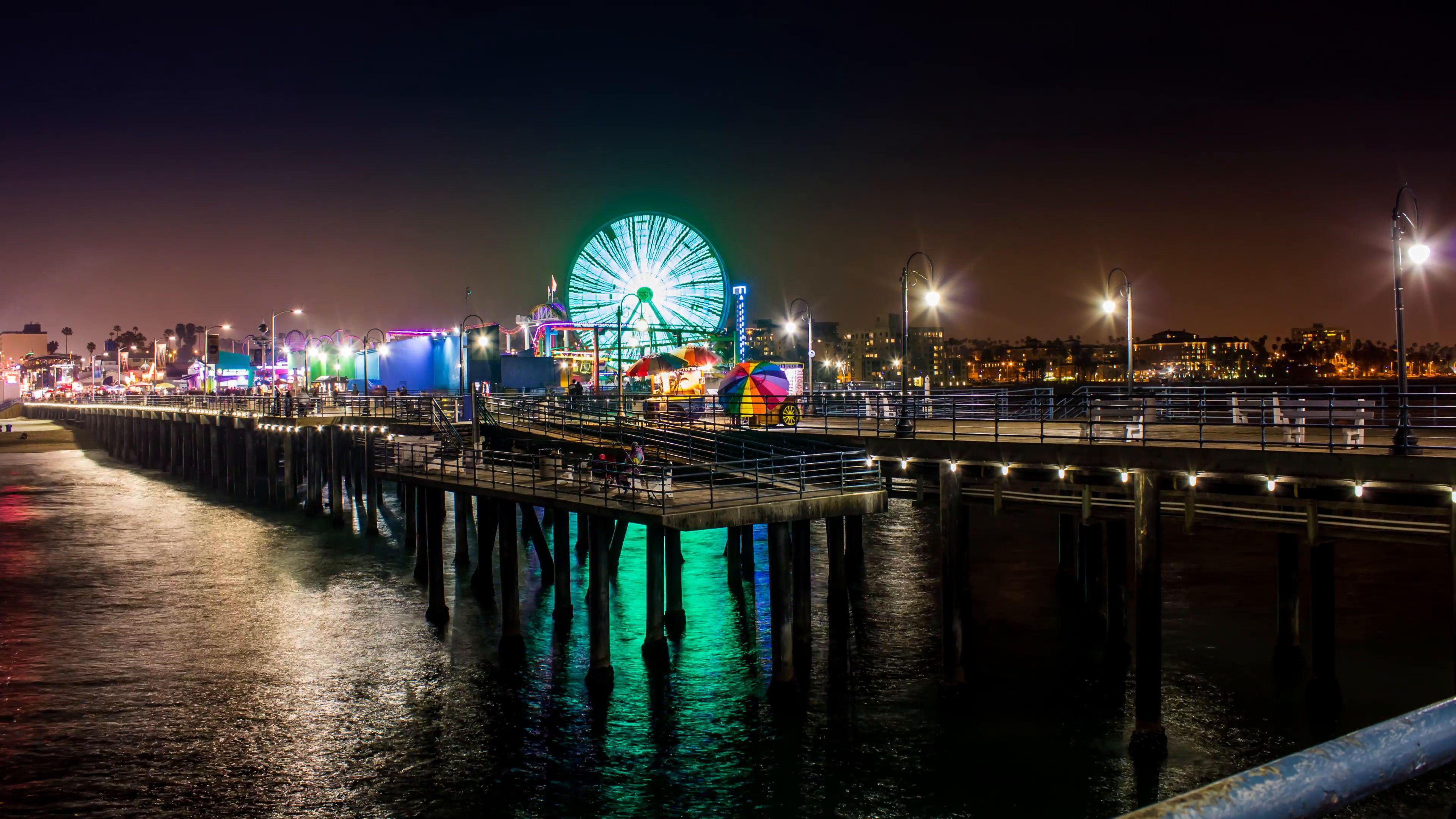 3840x2160 Santa Monica Beach Wallpaper