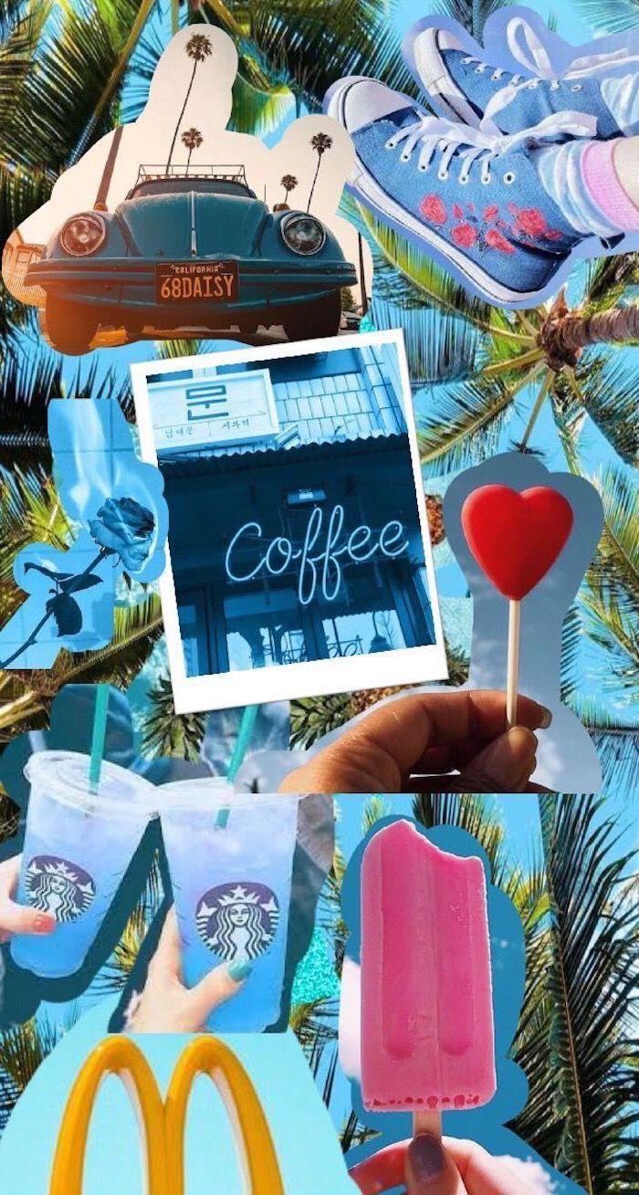 700x1309 Photo Collage Coffee Starbucks Ice Cream Vintage Car Girly Wallpaper Sneakers Lollipop. Aesthetic Iphone Wallpaper, IPhone Wallpaper, Wallpaper Iphone Cute
