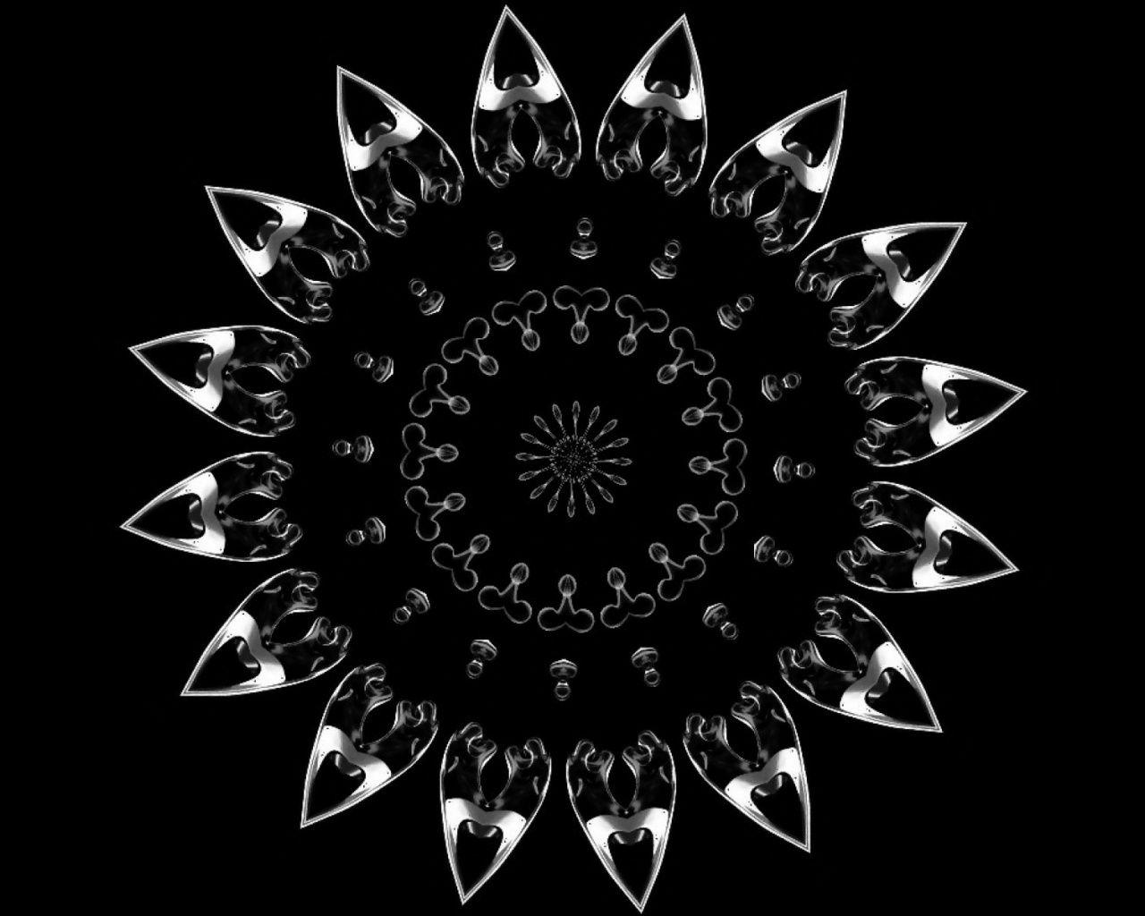 1280x1024 Mandala Flower Chrome desktop PC and Mac wallpaper