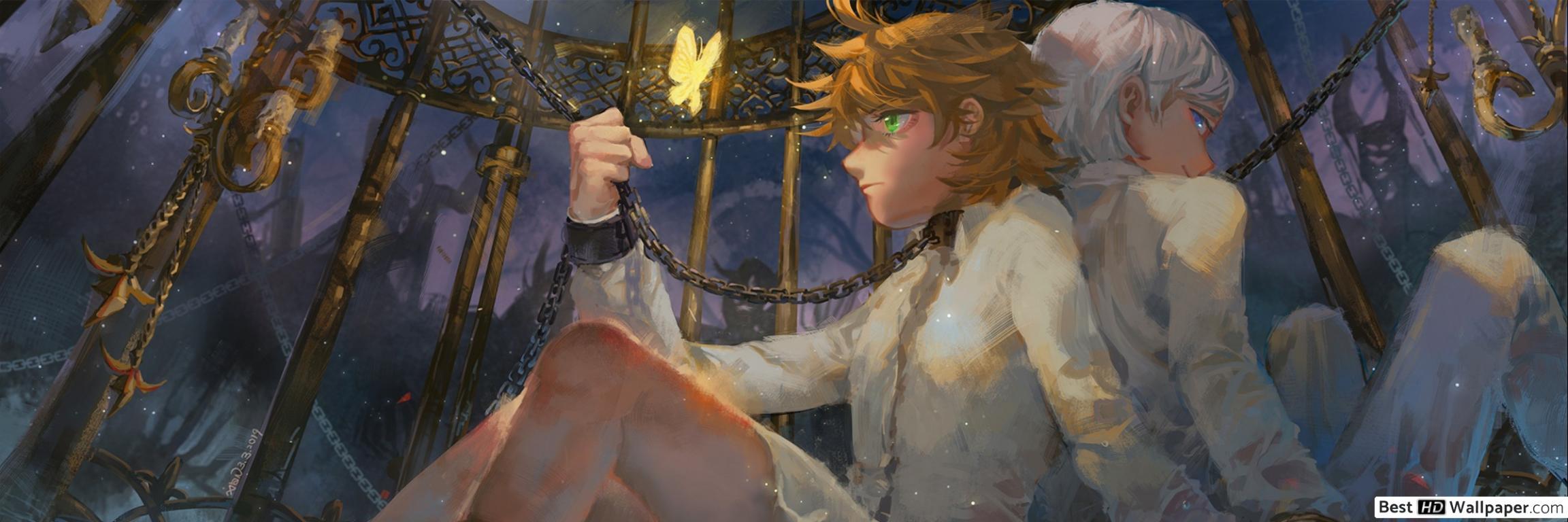 2304x768 The Promised Neverland & Norman HD wallpaper download