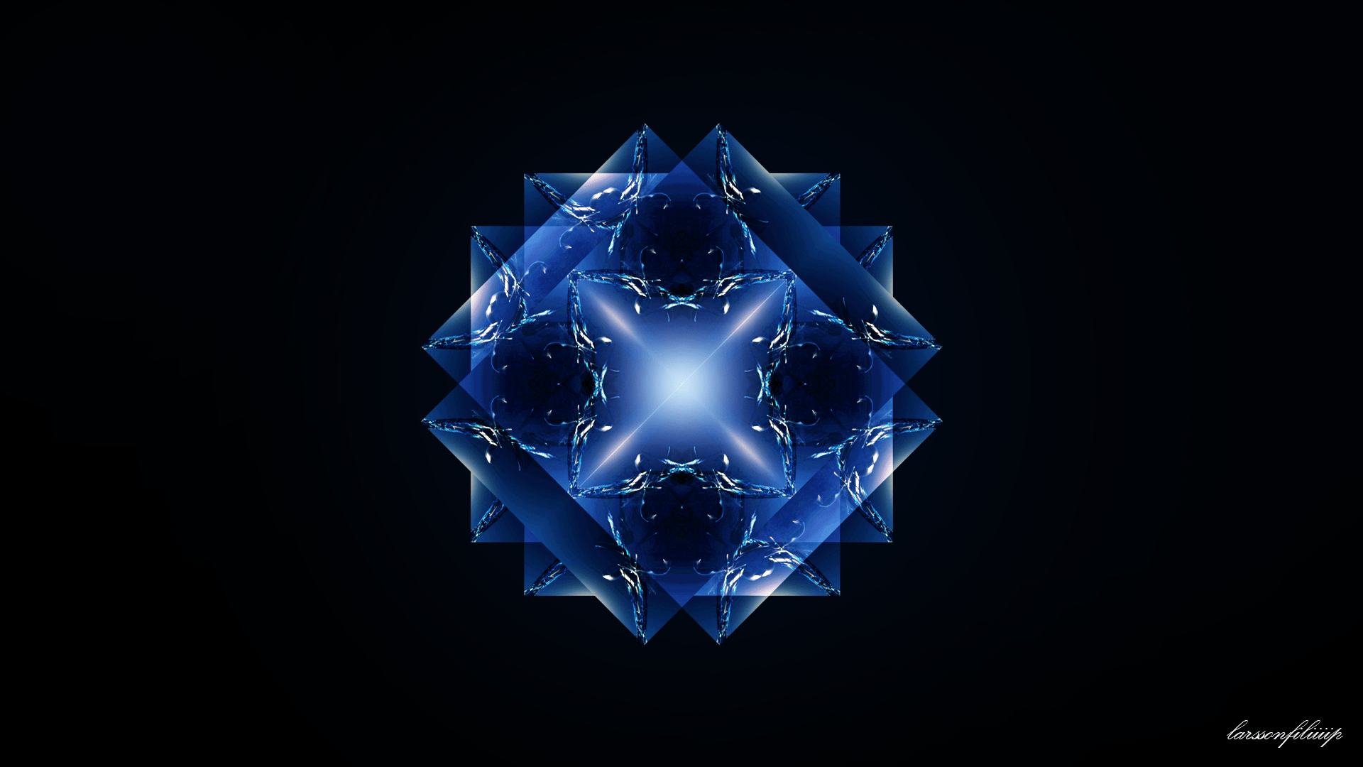 1920x1080 Mandala Mandalas Pattern Blue Abstract Geometry Digital Photohop Wallpaper:1920x1080