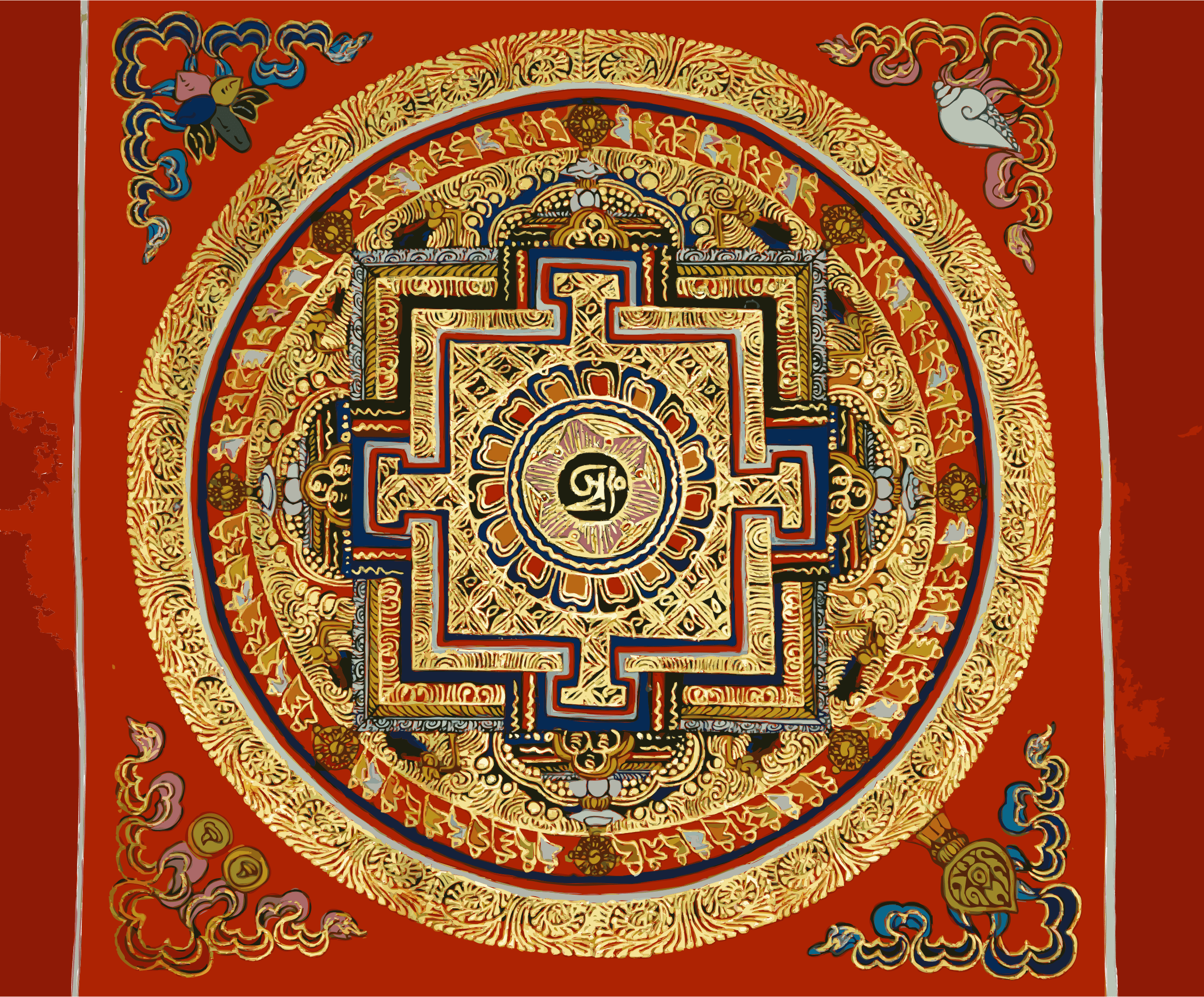 2400x1988 Tibet mandala. Tibetan mandala, Mandala, Mandala symbols