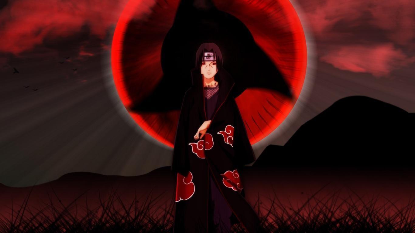 1366x768 naruto akatsuki sharingan HD wallpaper - Desktop