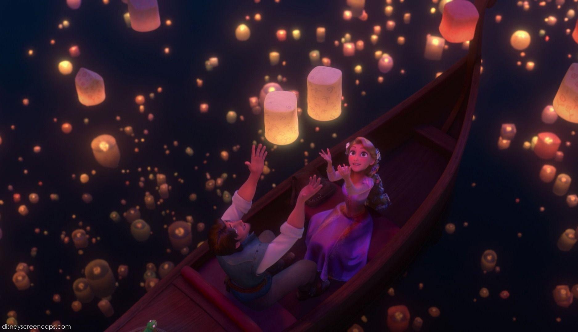 1876x1080 Tangled Floating Lanterns Desktop Wallpaper