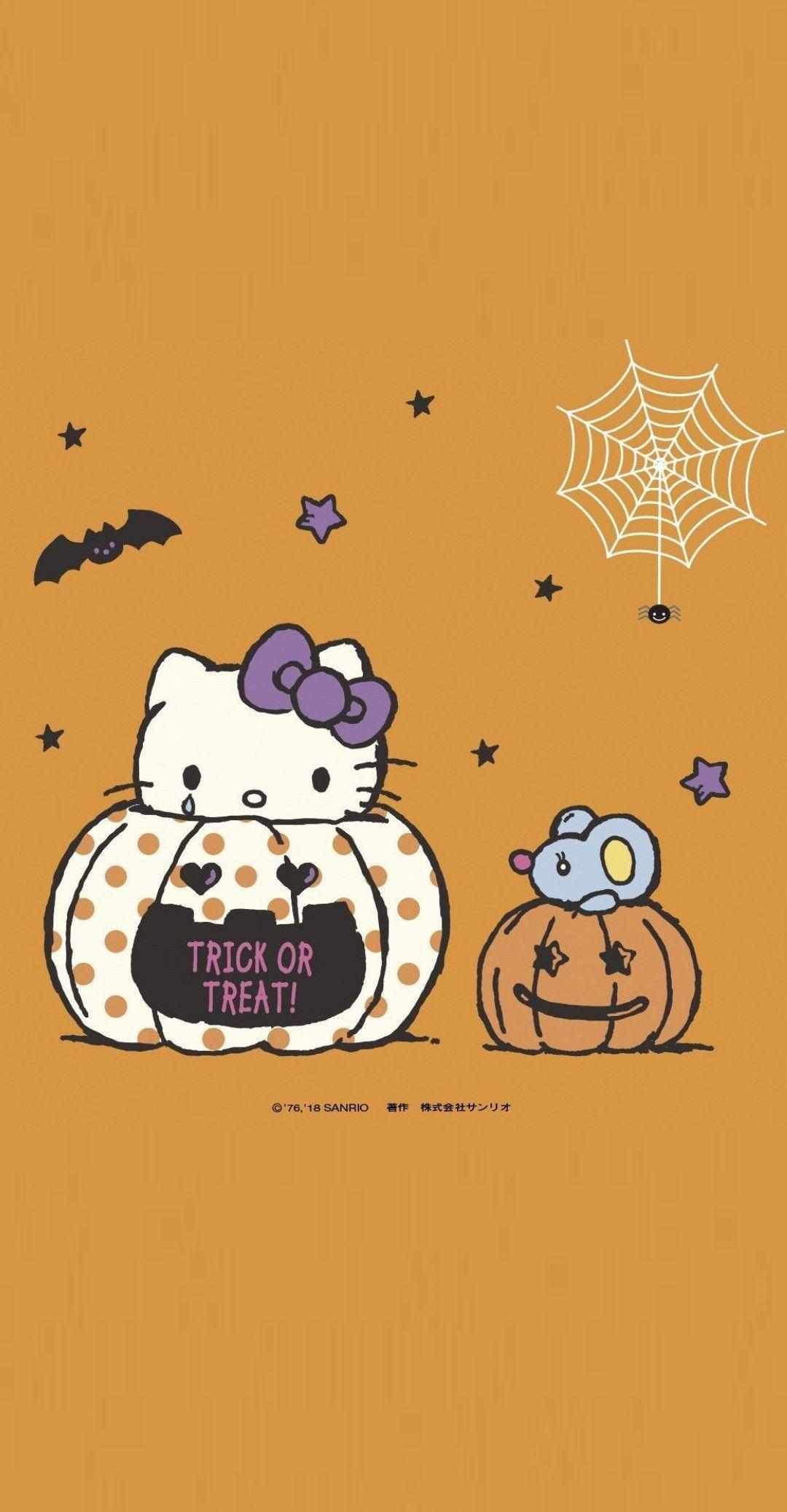 1080x2076 Cute Hello Kitty Halloween Wallpaper