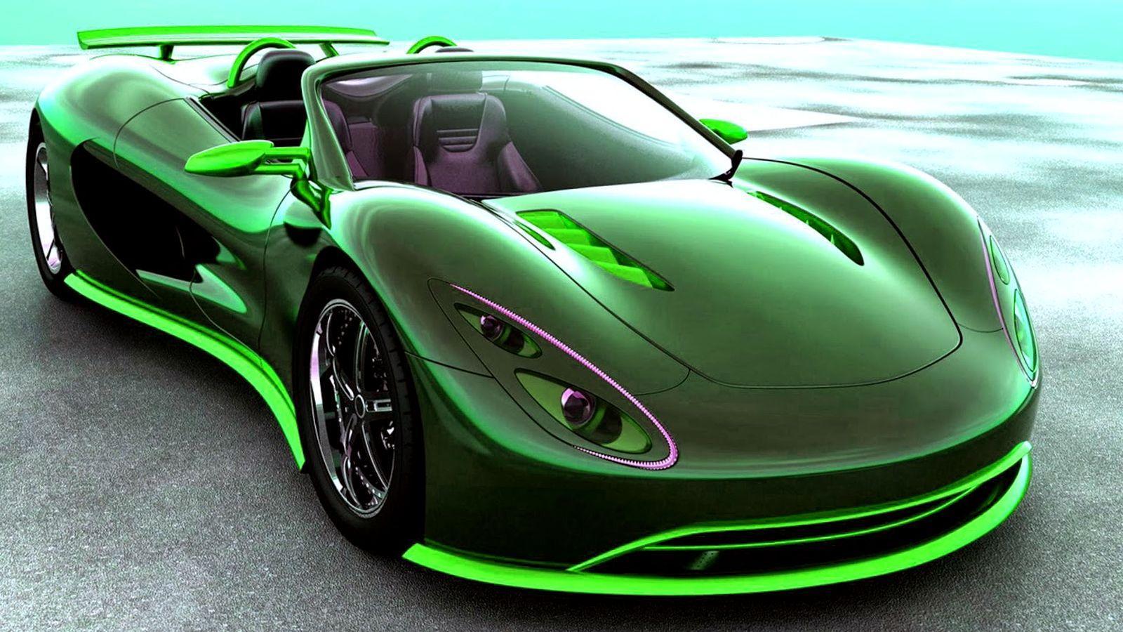 1600x900 Green Cars Wallpaper