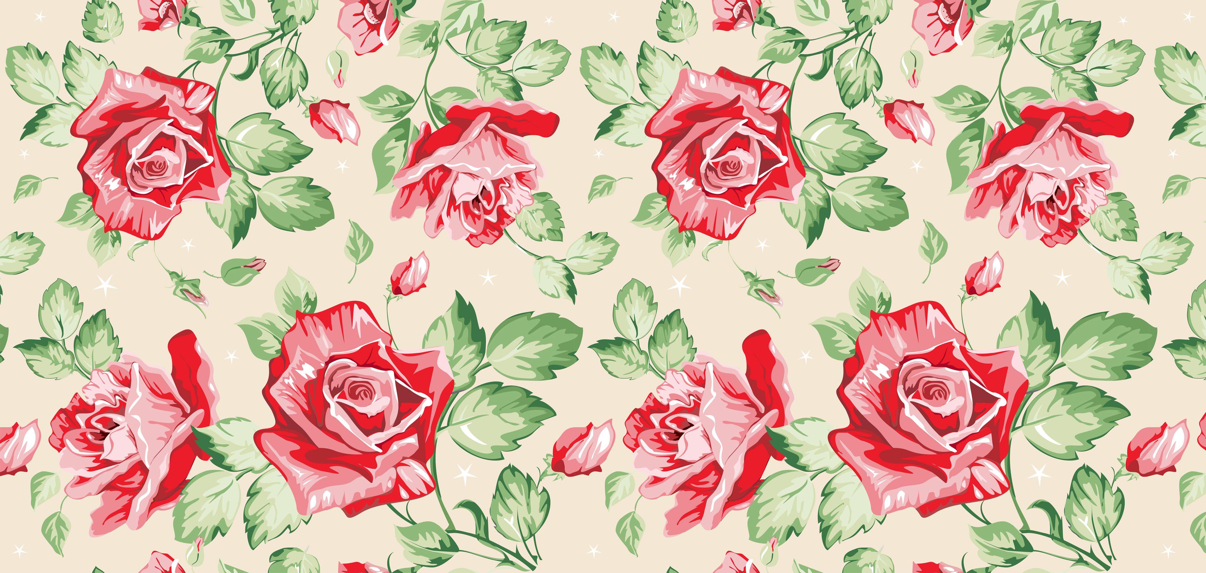 4000x1900 vintage floral wallpaper cool Desktop Wallpaperk HD