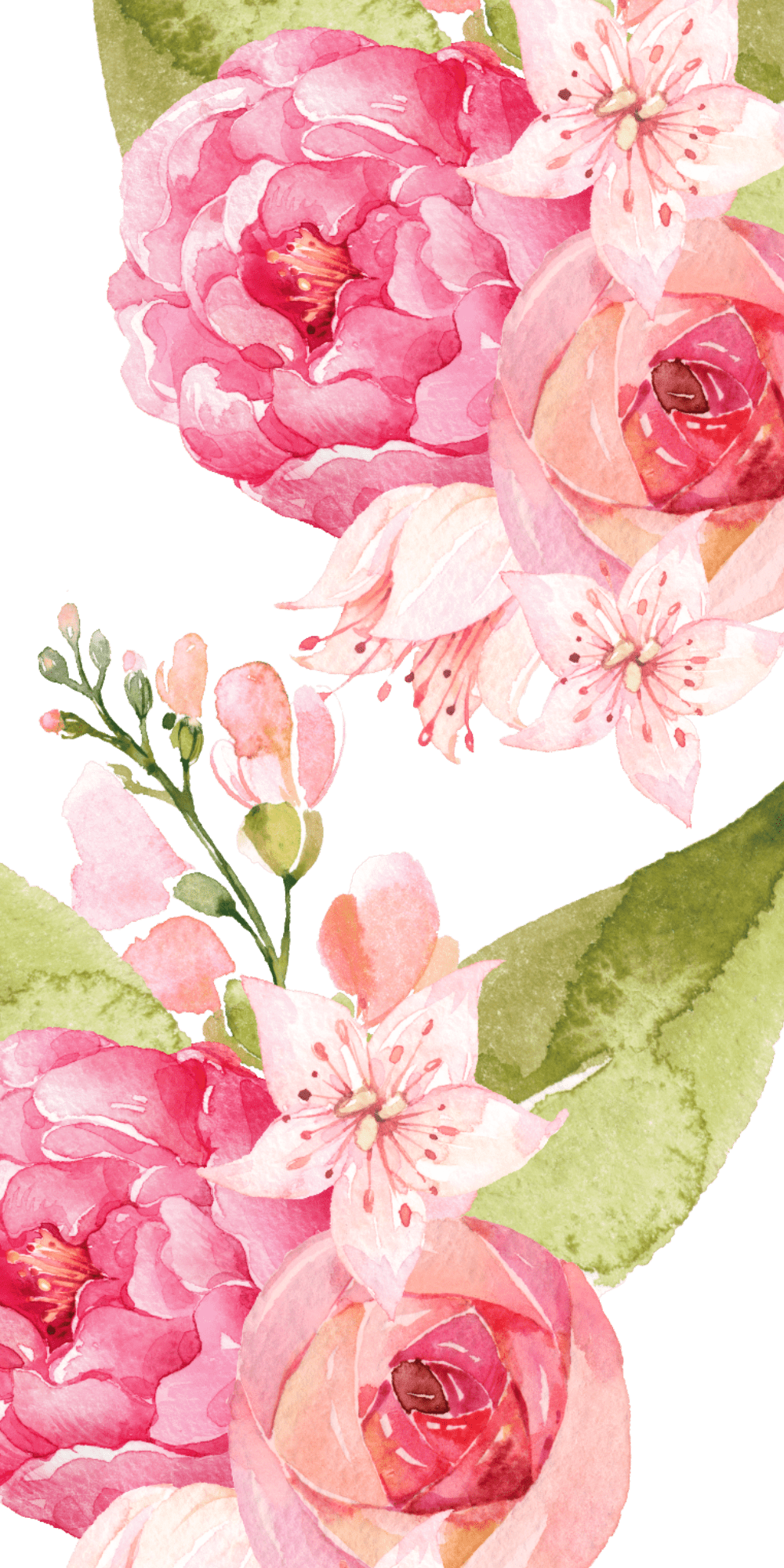 1000x2000 Casetify #iPhone #Case #Cases #Art #Design #Pattern #Animals #Floral # Flowers #Cool #Wallpaper #Be. Floral wallpaper iphone, Watercolor flowers, Floral wallpaper