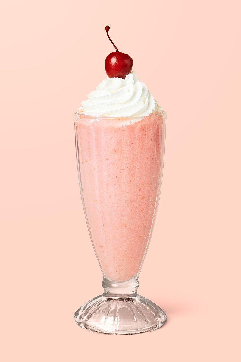 800x1200 Download premium psd of Strawberry milkshake with a maraschino cherry on. Strawberry milkshake, Chocolate banana milkshake, Maraschino cherry