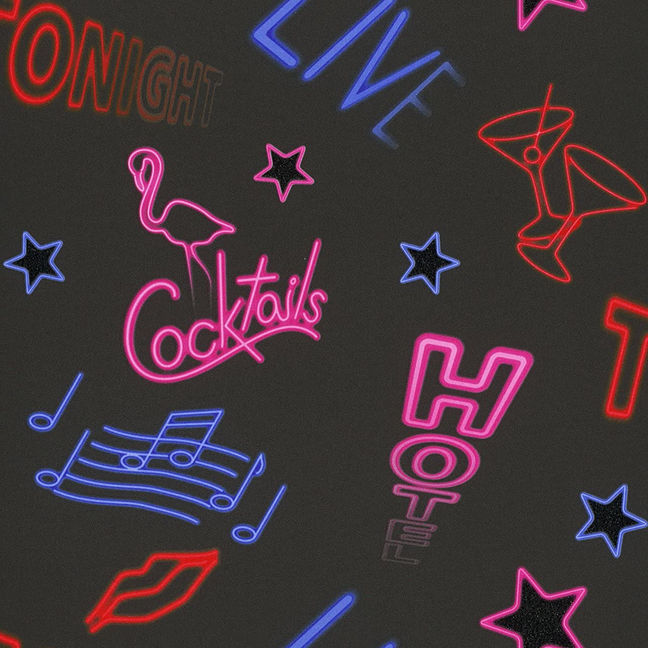 1280x1279 City Cocktail Bars Nightlife Red Pink Blue Neon Lights Wallpaper 273007: Amazon.co.uk: Kitchen & Home