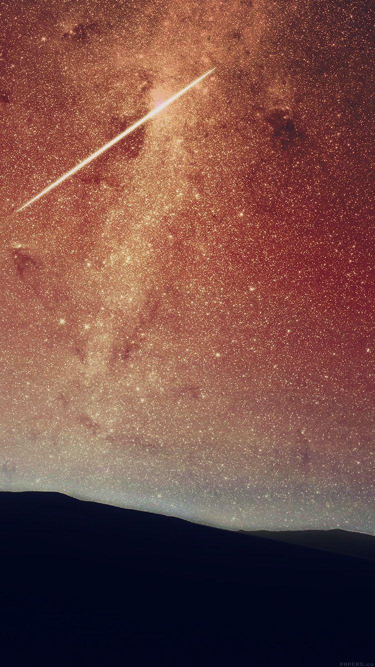 750x1334 Star Night Space Mountain Red Galaxy Nature
