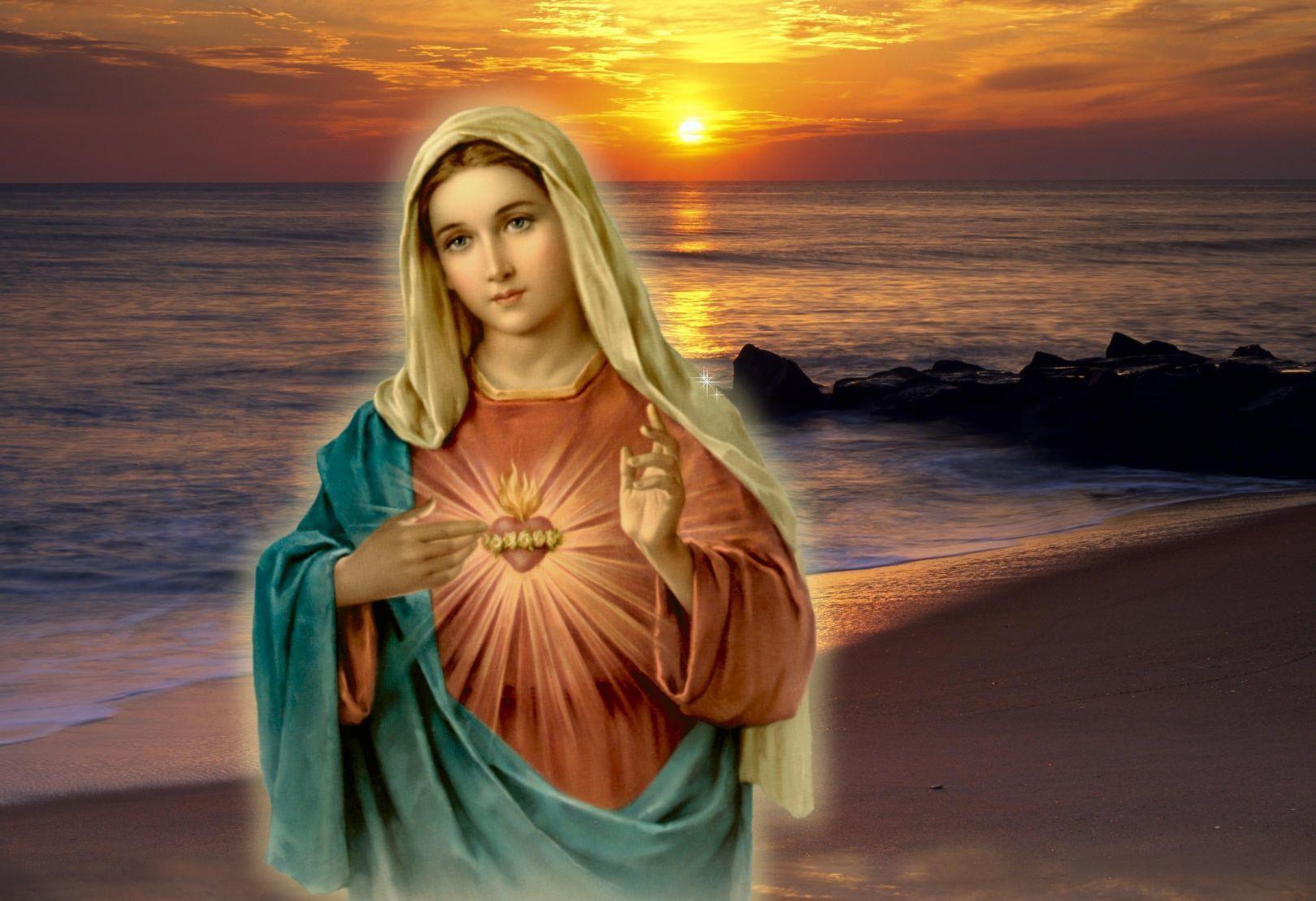 1620x1110 Mother Mary Heart Mobile Wallpaper
