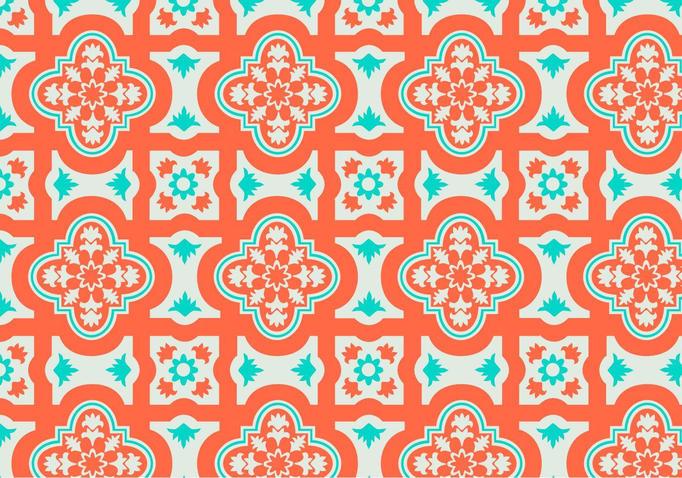 1400x980 Orange and Teal Moroccan Pattern Background Vector Free Vectors, Clipart Graphics & Vector Art
