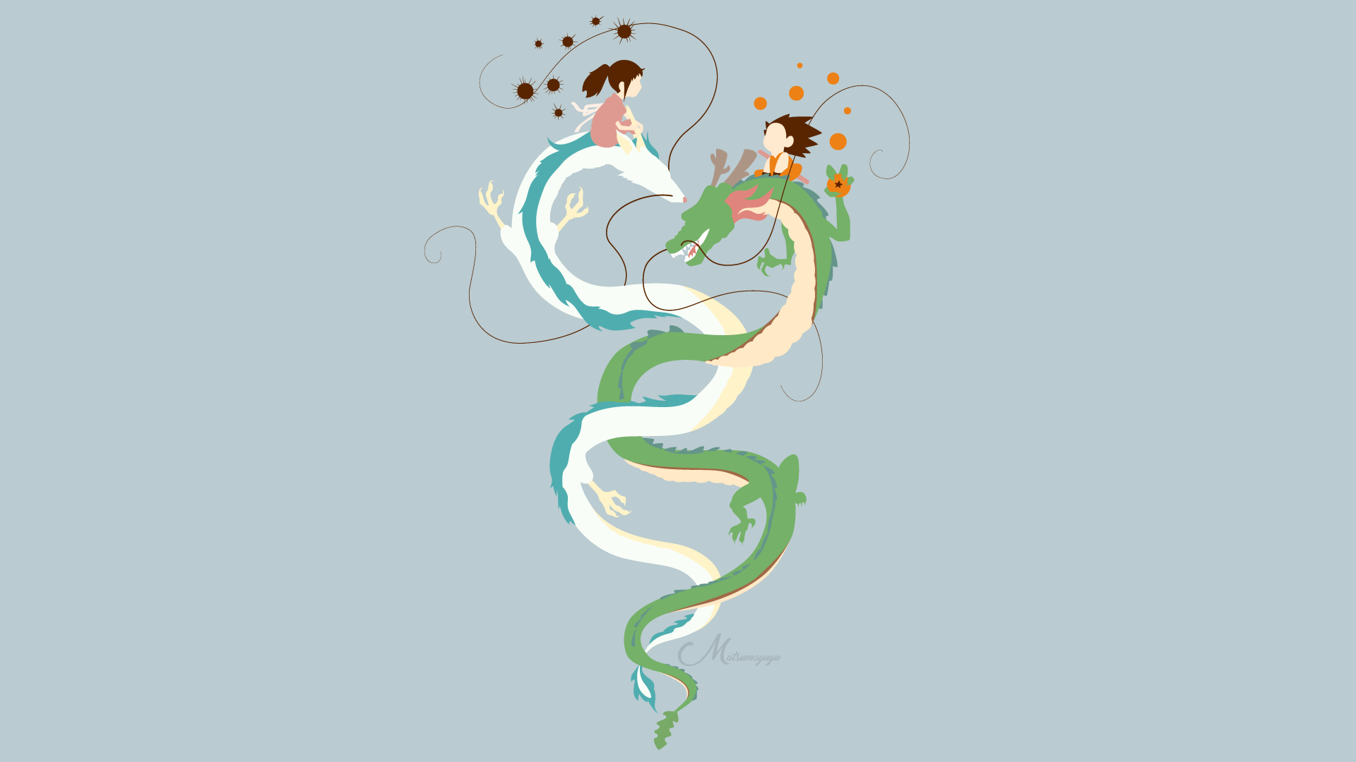 1920x1080 1920x1080 Spirited Away, Goku, Anime, Dragon Ball, Chihiro (Spirited Away), Minimalist, Dragon, Girl wallpaper PNG. Mocah.org HD Desktop Wallpaper
