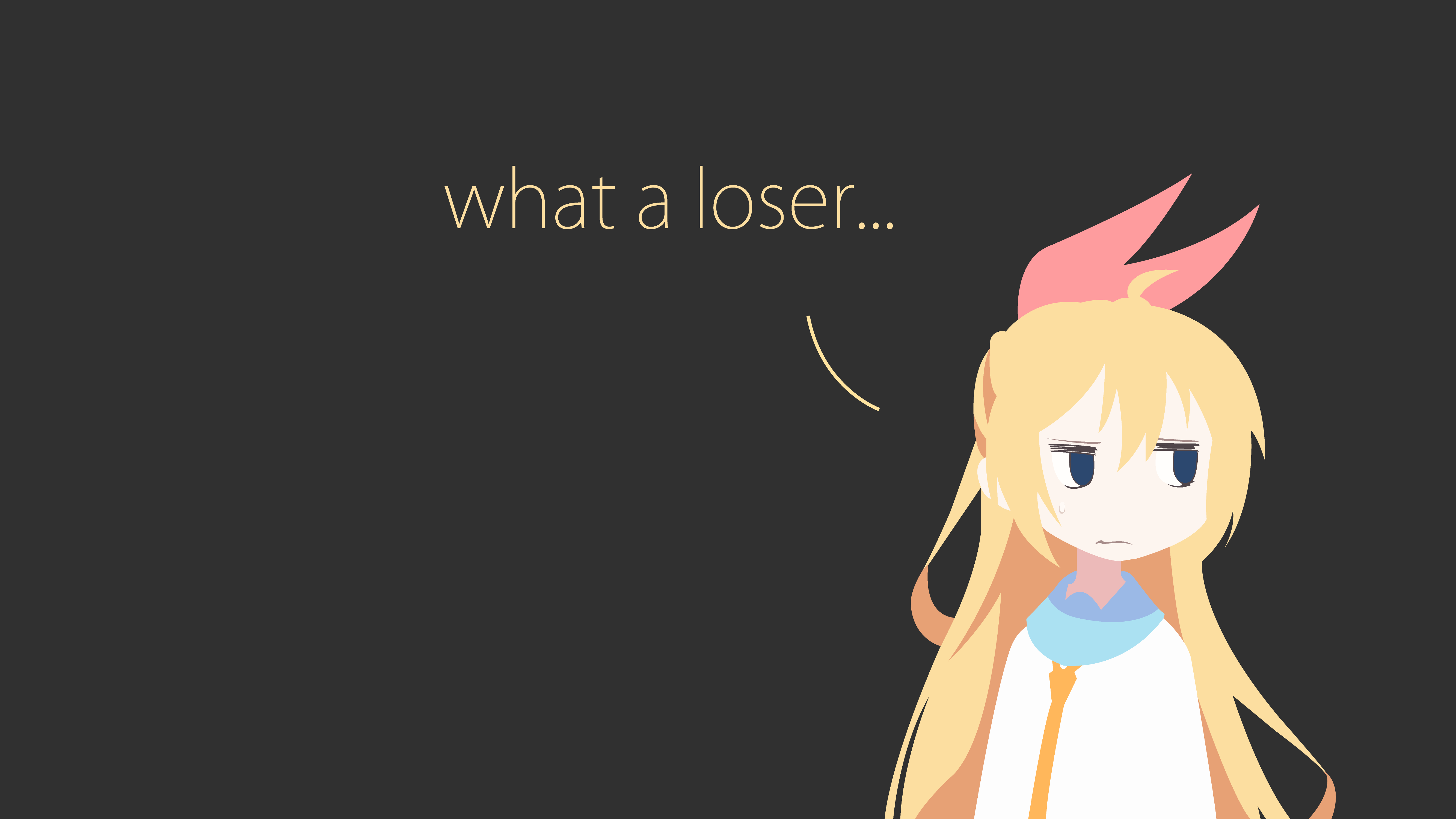 5333x3000 #Nisekoi, #minimalism, #anime, #simple background, #Kirisaki Chitoge wallpaper HD Wallpaper