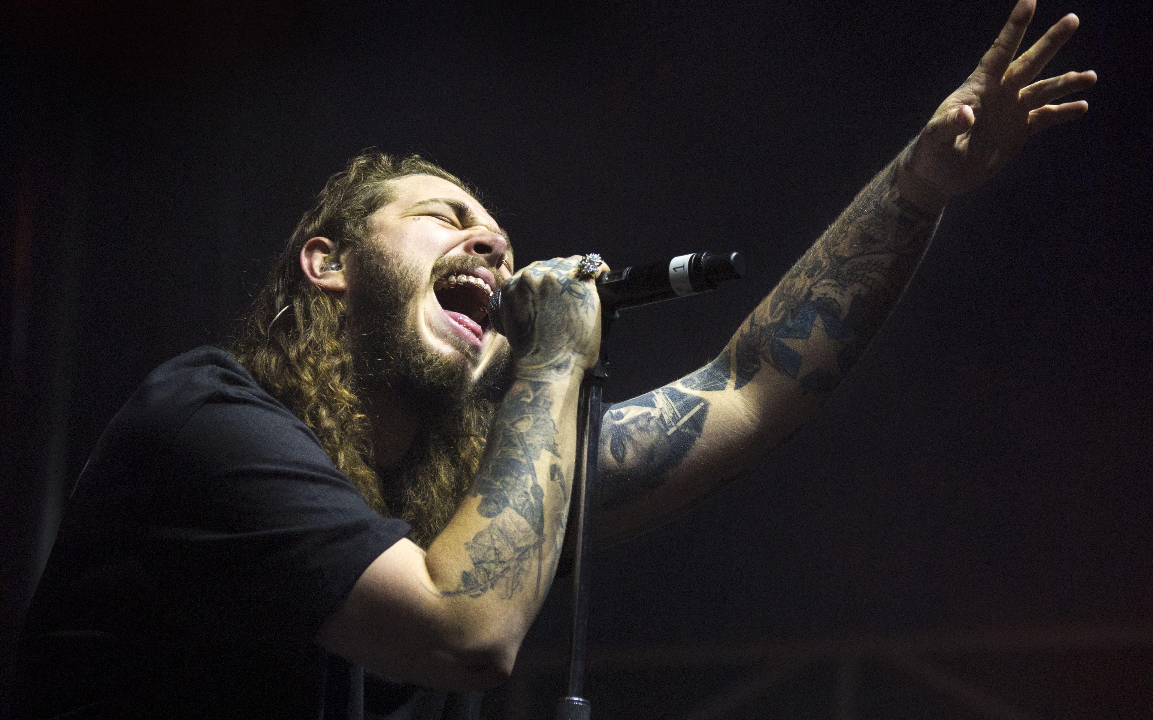 3840x2400 Download wallpaper Post Malone, 4k, american singer, concert, guys, celebrity, superstars for desktop with resolution 3840x2400. High Quality HD picture wallpaper