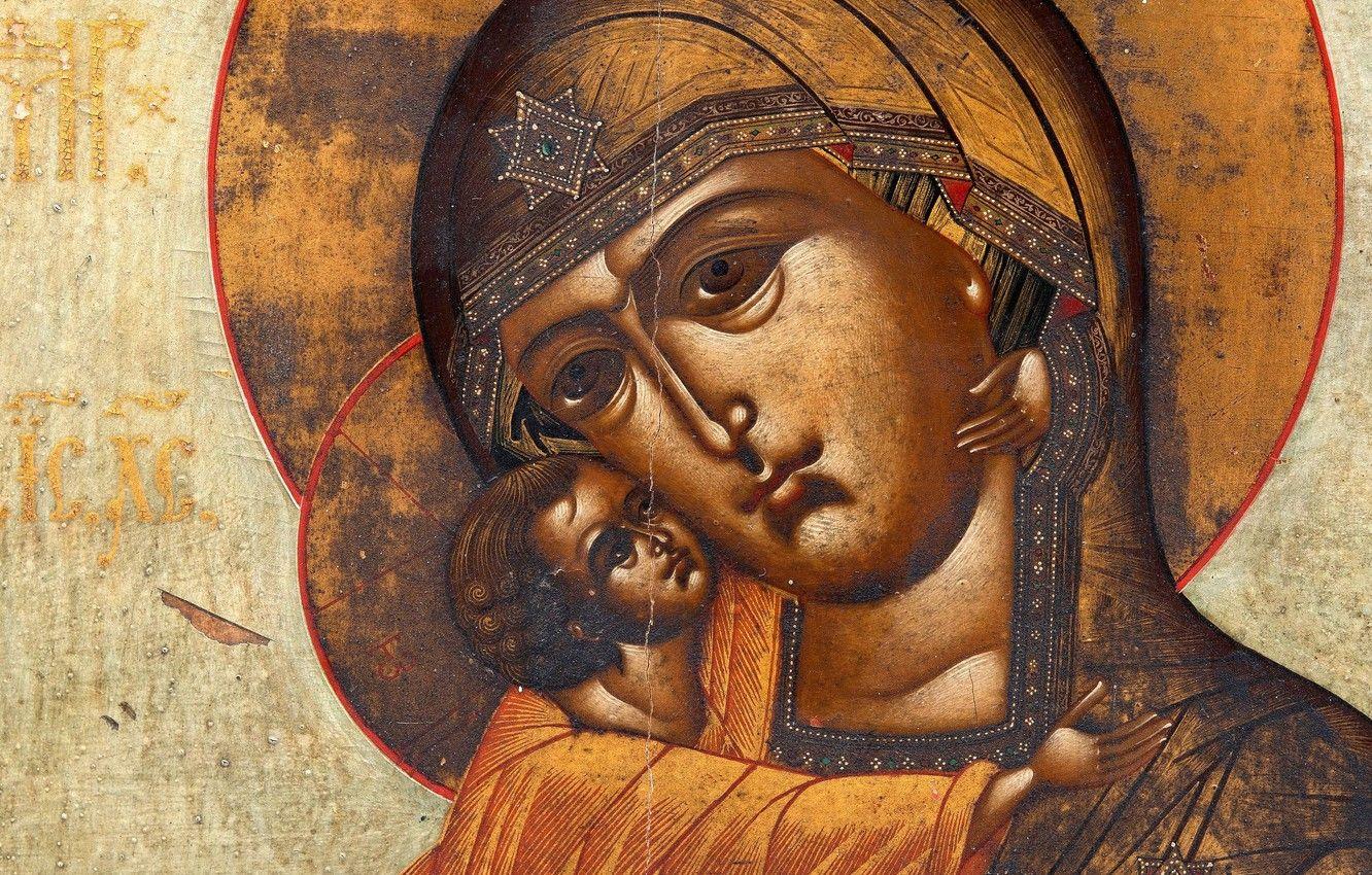 1332x850 Wallpaper religious painting, XIXв, Theodore, The Icon Of The Mother Of God image for desktop, section живопись