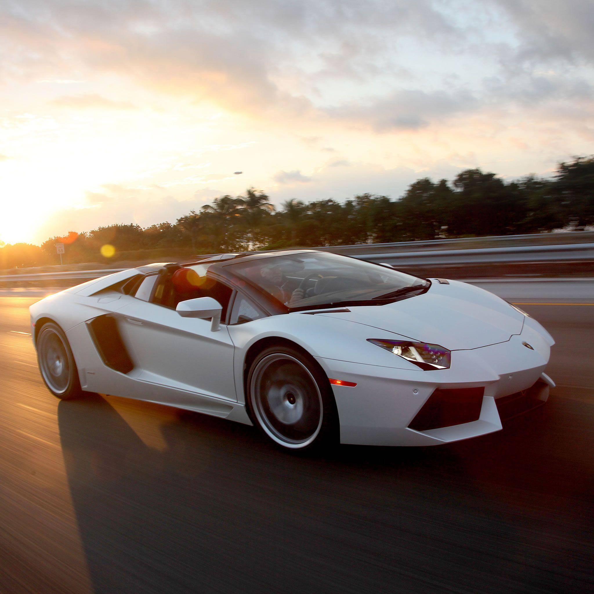 2048x2048 Lamborghini Aventador LP 700 4 Roadster Wallpaper X Bianco Isis Color, Sunrise