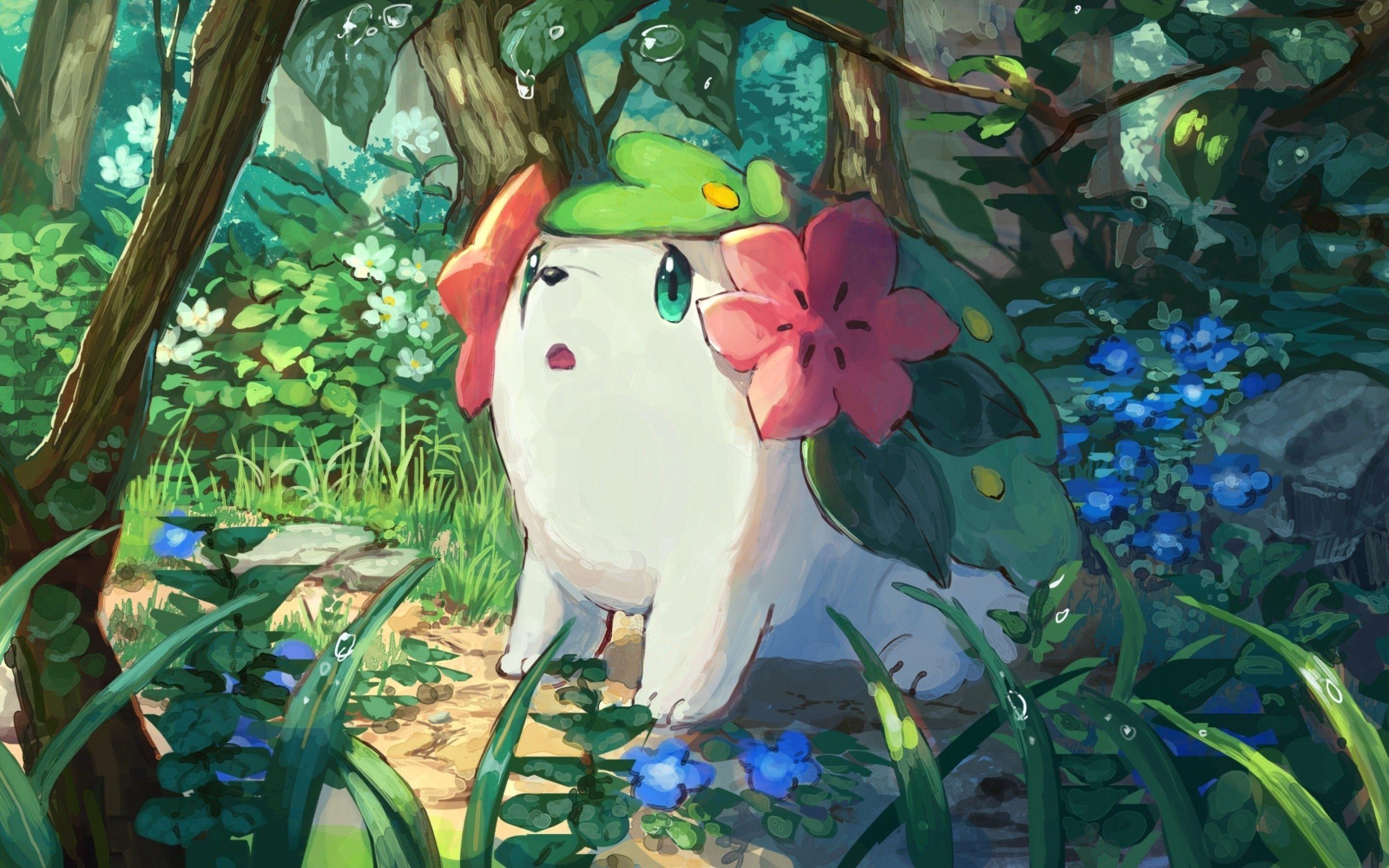 2880x1800 Download 2880x1800 Shaymin, Pokemon, Cute, Leaves Wallpaper for MacBook Pro 15 inch