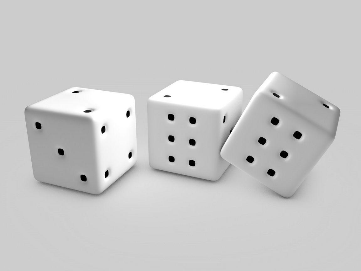 1152x864 Download wallpaper 1152x864 cubes, dice, game, white, black, points standard 4:3 HD background