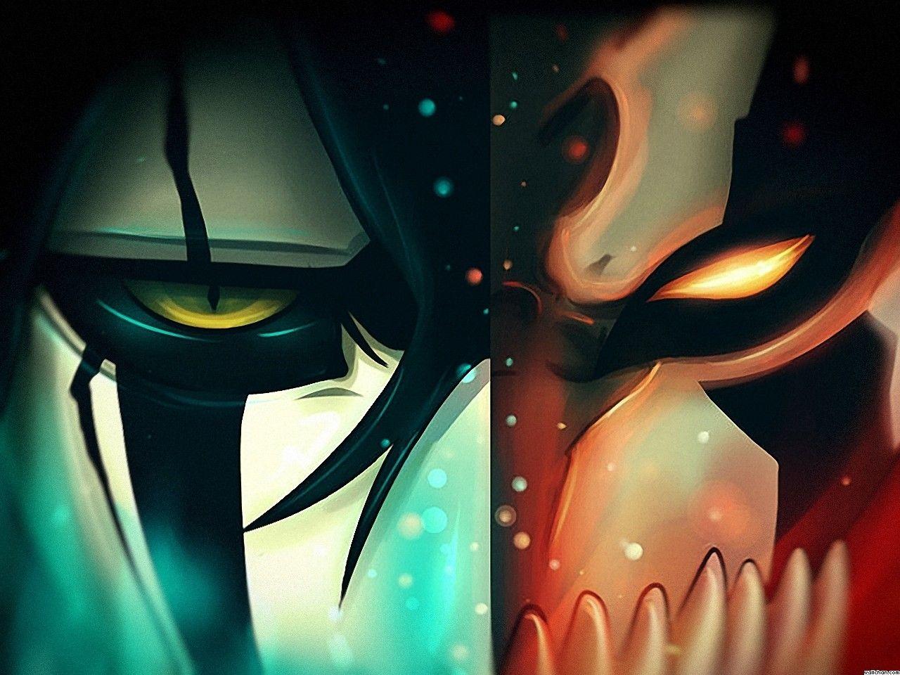 1280x960 Bleach Anime Kurosaki Ichigo Ulquiorra Cifer Vasto Lorde Hollow Espada Splitting Wallpaper:1280x960