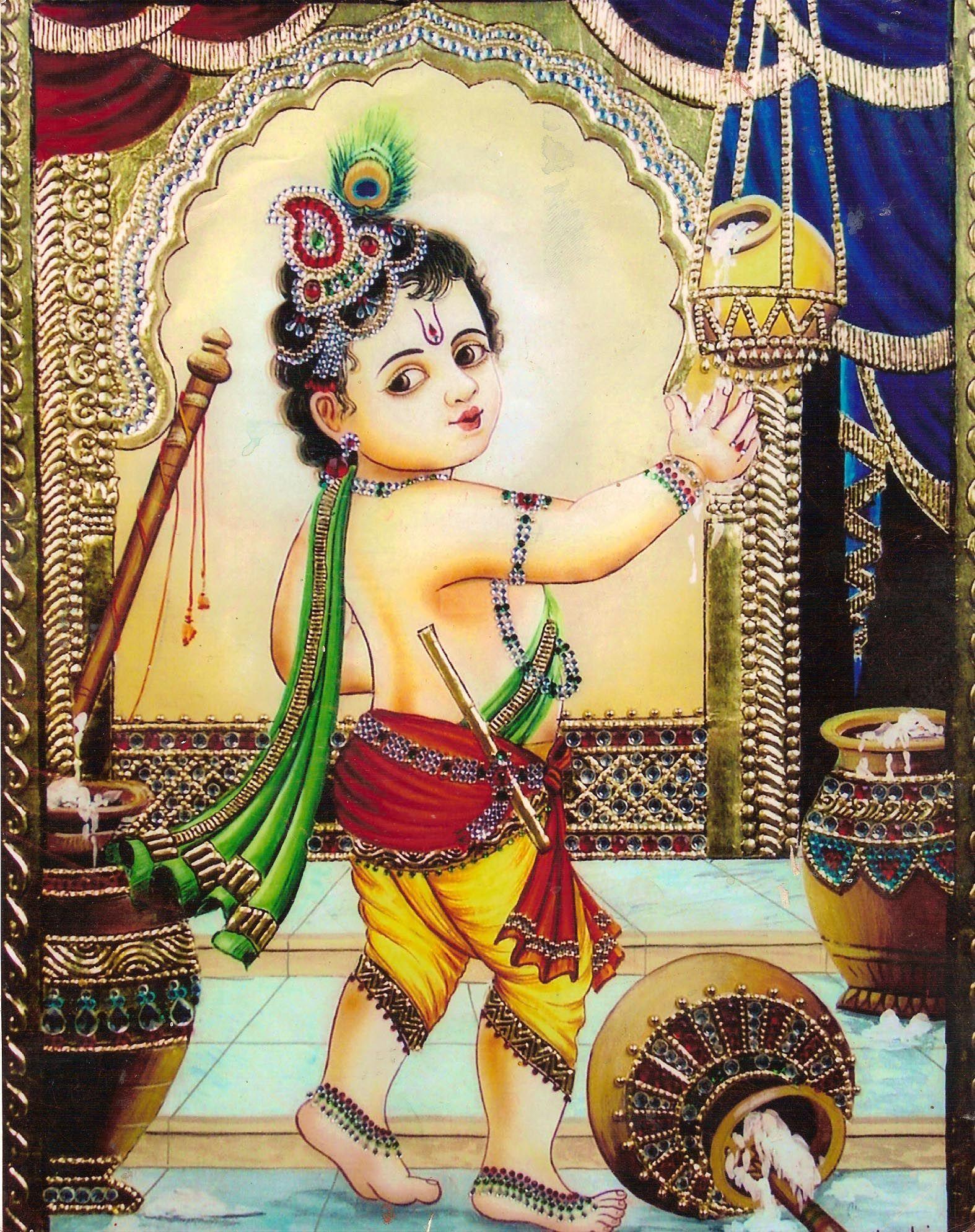 1574x1988 Bé Krishna (1574 × 1988).  Bức tranh Tanjore, Hình nền Chúa Krishna, Hình ảnh Chúa Krishna