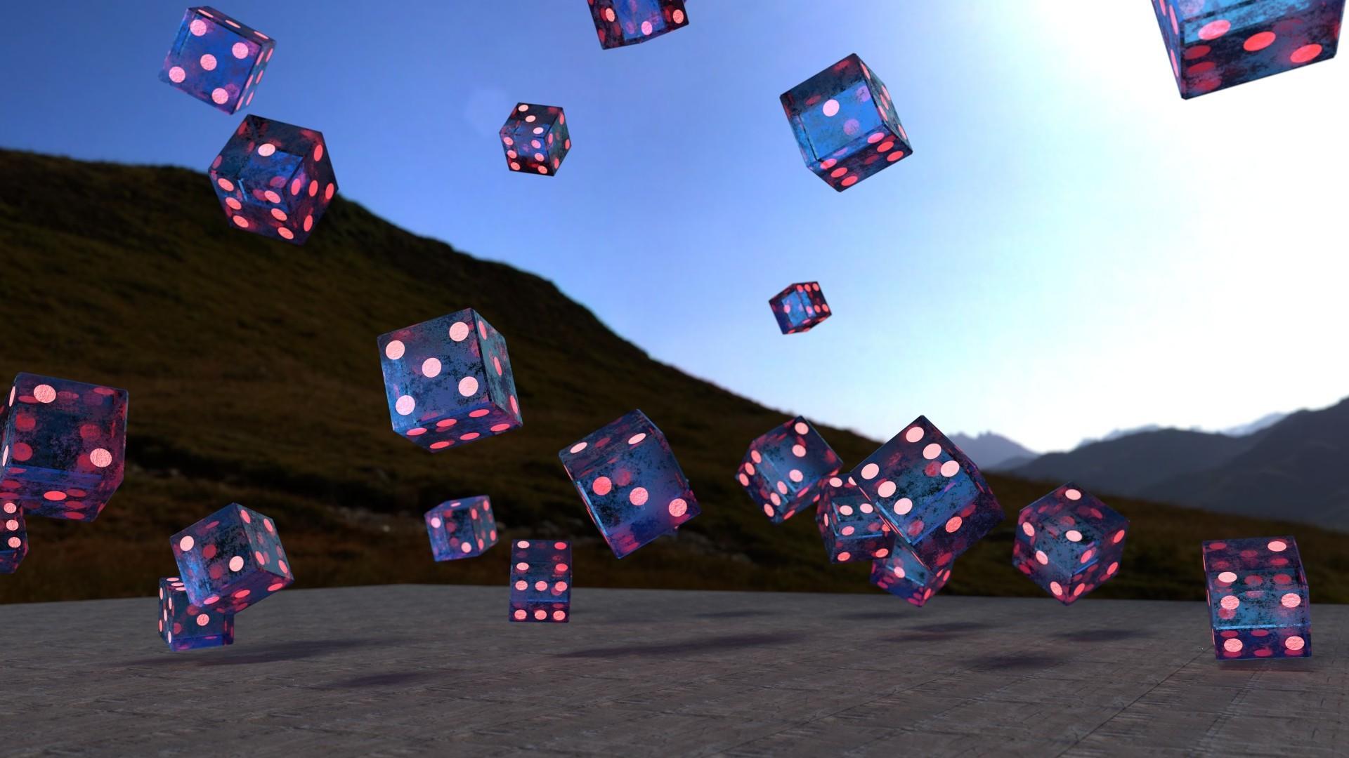 1920x1080 wallpaper dice, 3D, flying HD : Widescreen : High Definition