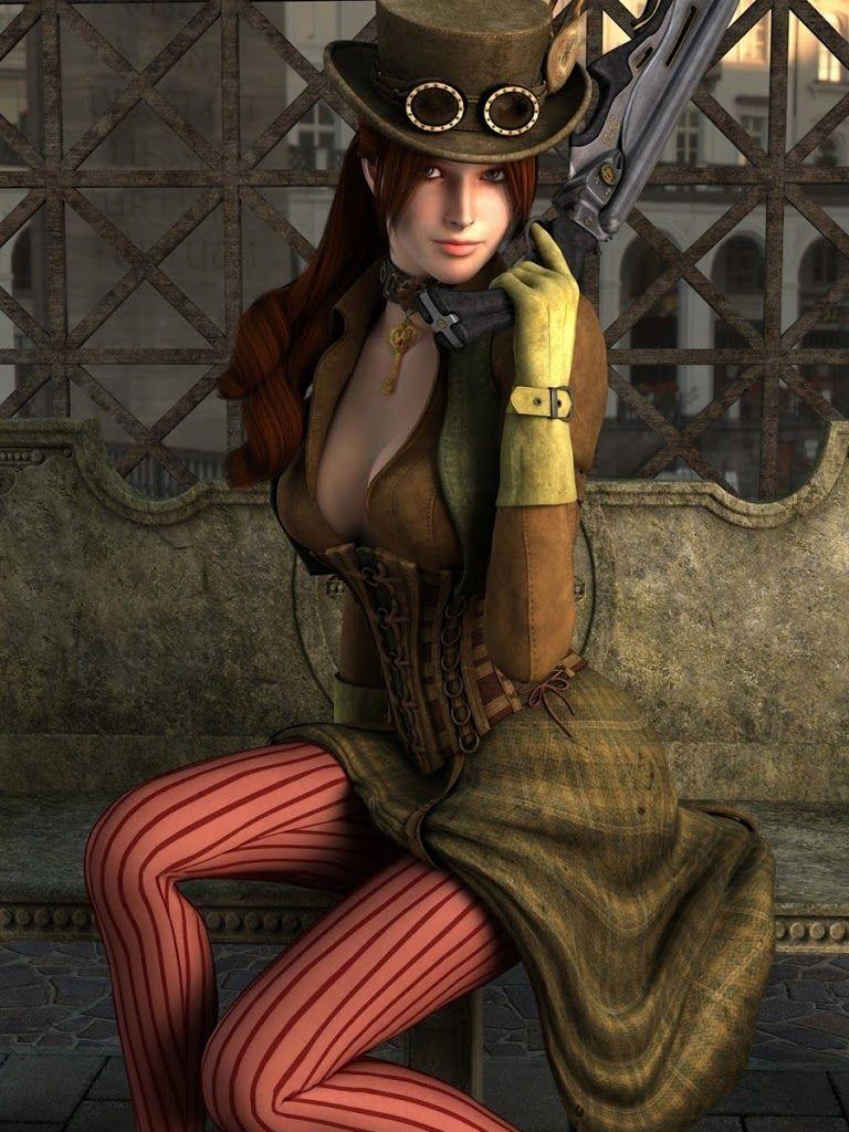 768x1024 New Android Wallpaper: Steampunk Girl Outfit Android Wallpaper