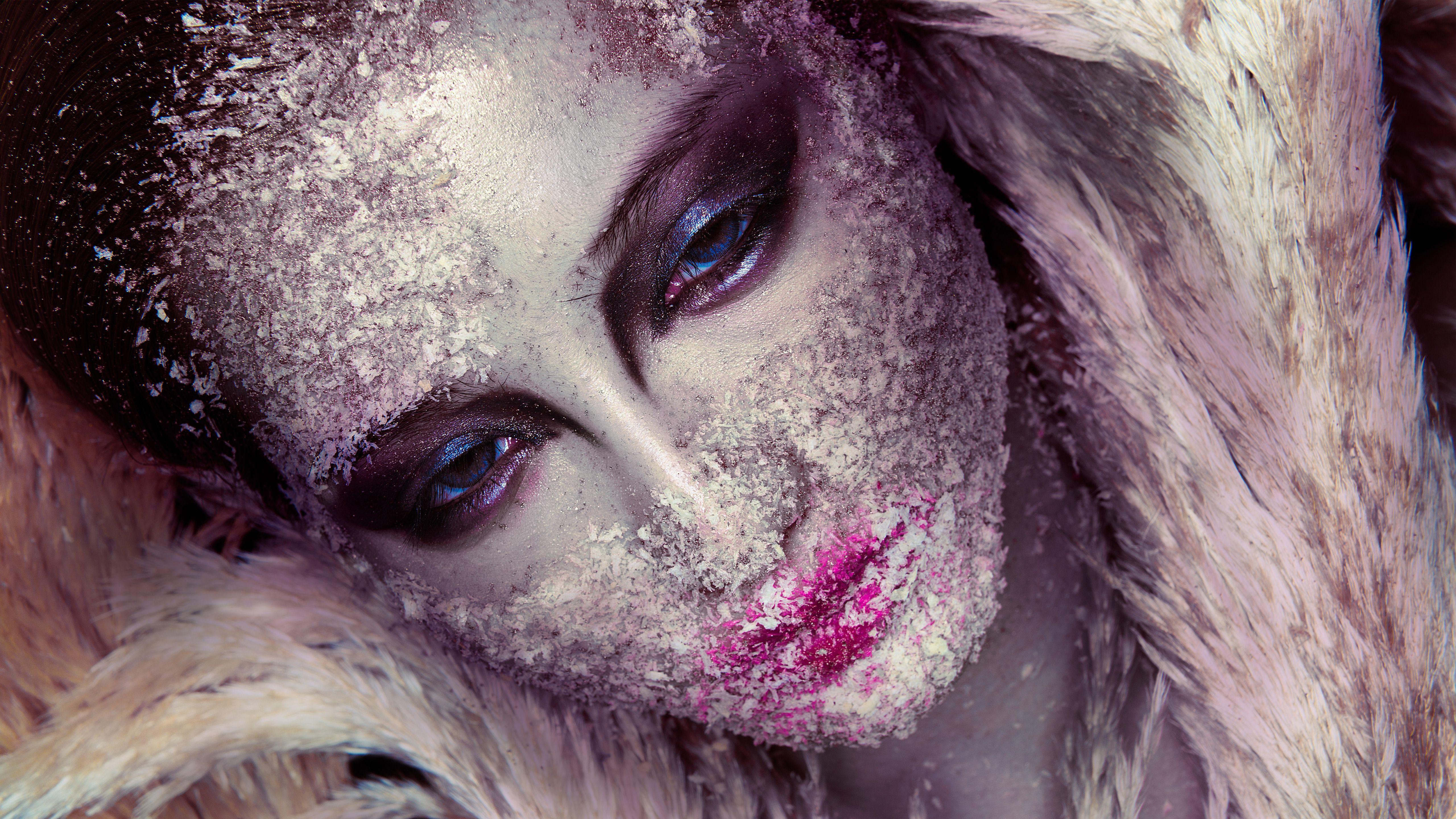 5120x2880 Beautiful Makeup Girl Face Art Wallpaper in jpg format for free download