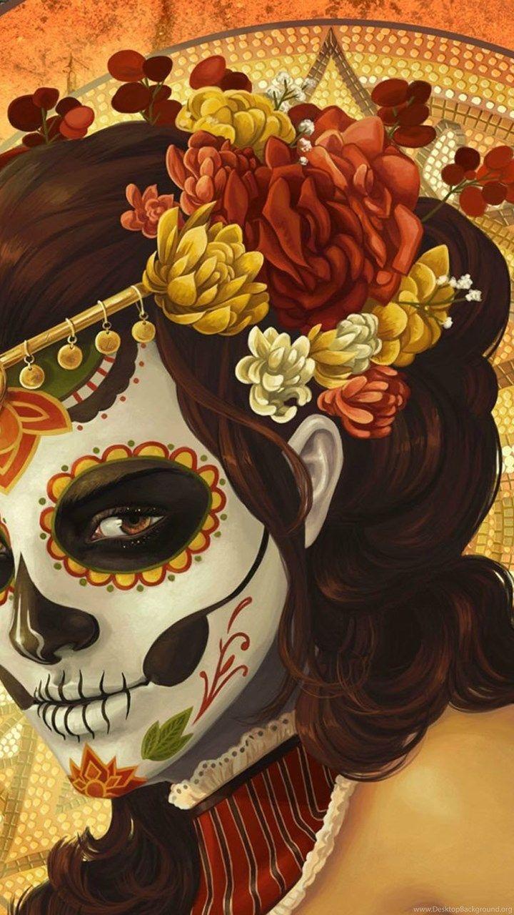 720x1280 Girl Horrific Girl Skull Makeup Art Widescreen Wallpaper How To. Desktop Background