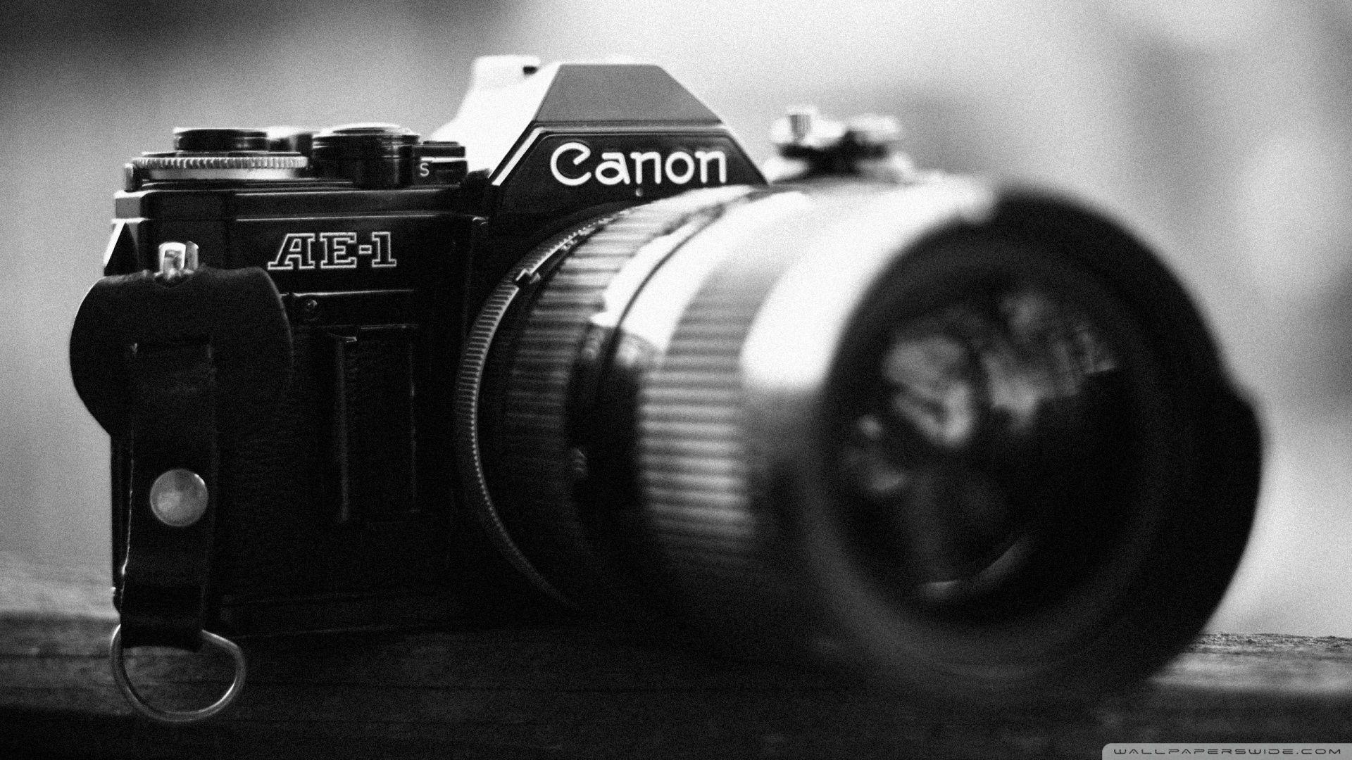 1920x1080 Canon DSLR HD Wallpaper. White camera, Black and white photography, Camera wallpaper