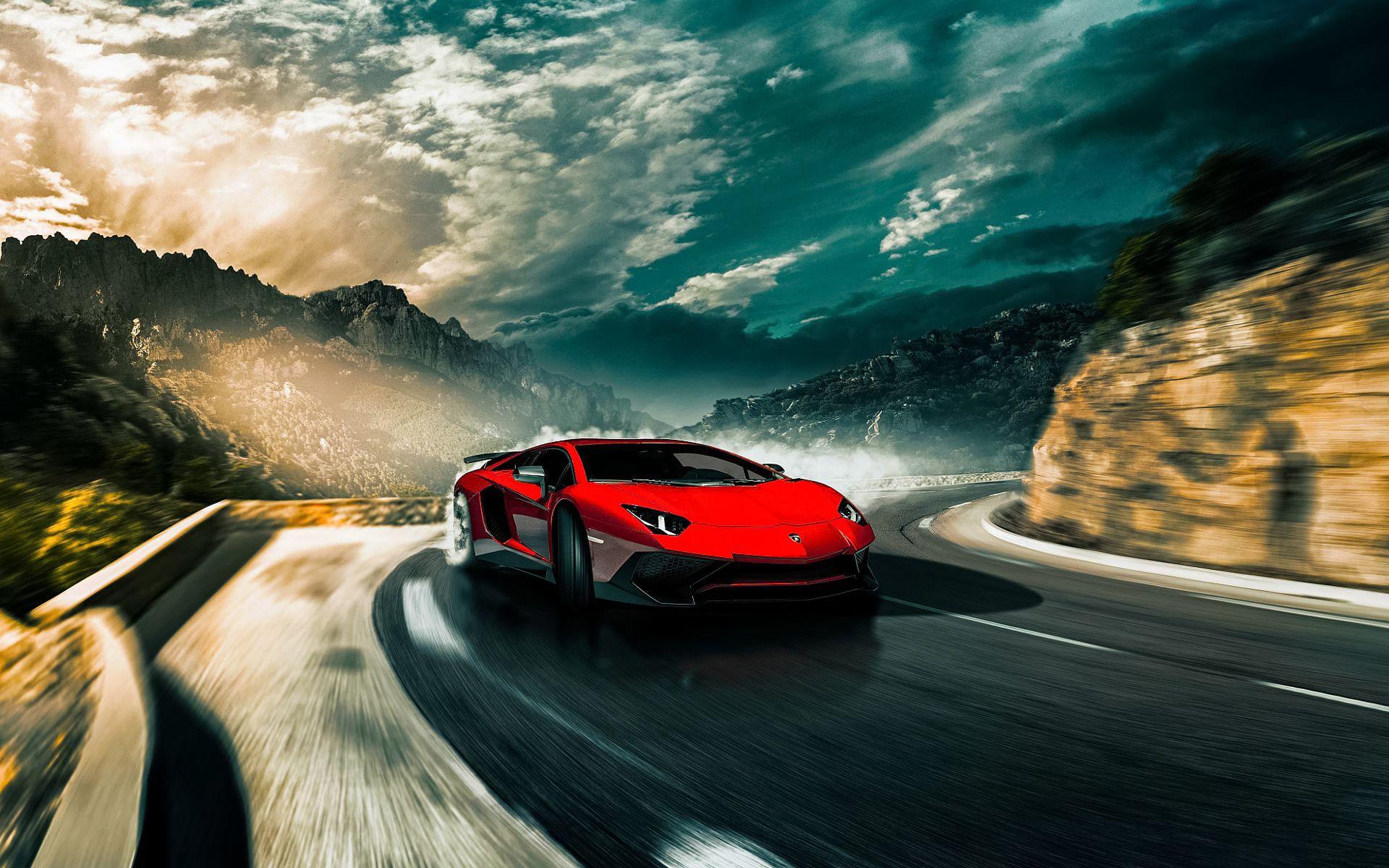 lamborghini on the highway