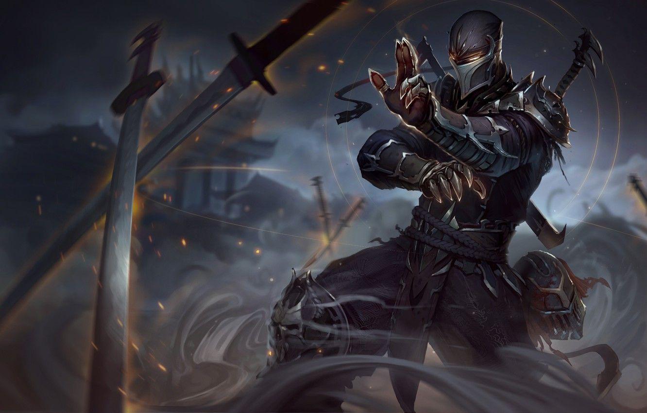 1332x850 Wallpaper smoke, figure, sword, leather, mask, art, helmet, sword, armor, ninja, armor, smoke, art, blade, leather, armor image for desktop, section игры