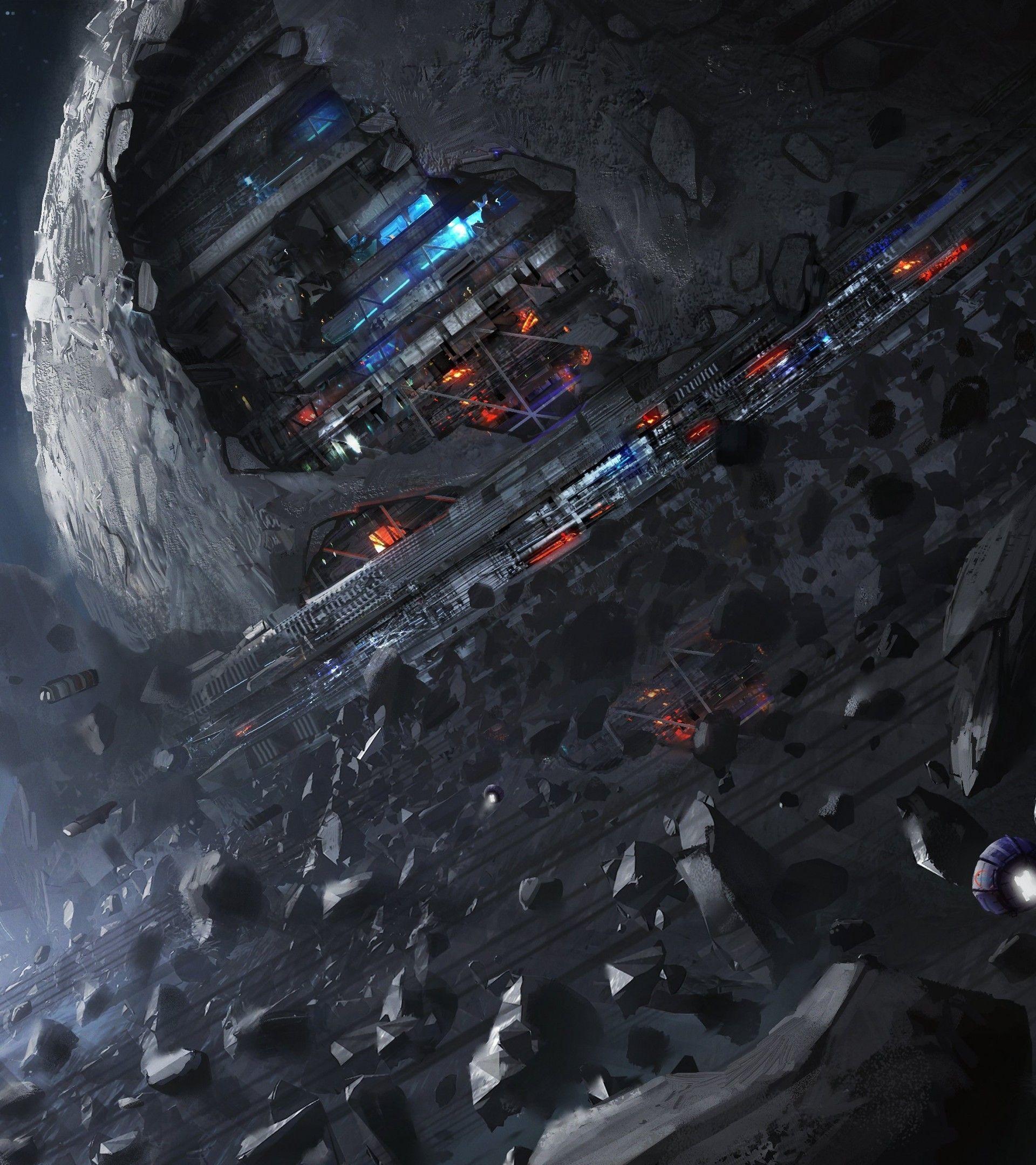 1920x2160 Sci Fi, Planet, Different Space Station Artwork
