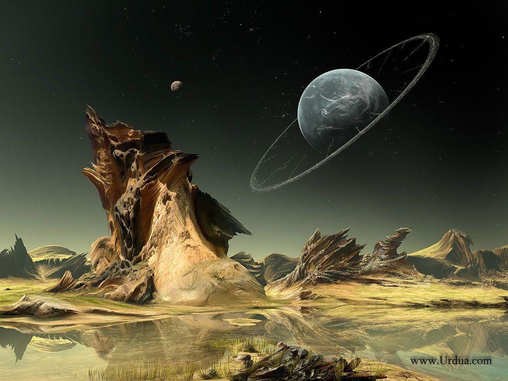 1024x768 Sci Fi Planet Landscape HD Wallpaper