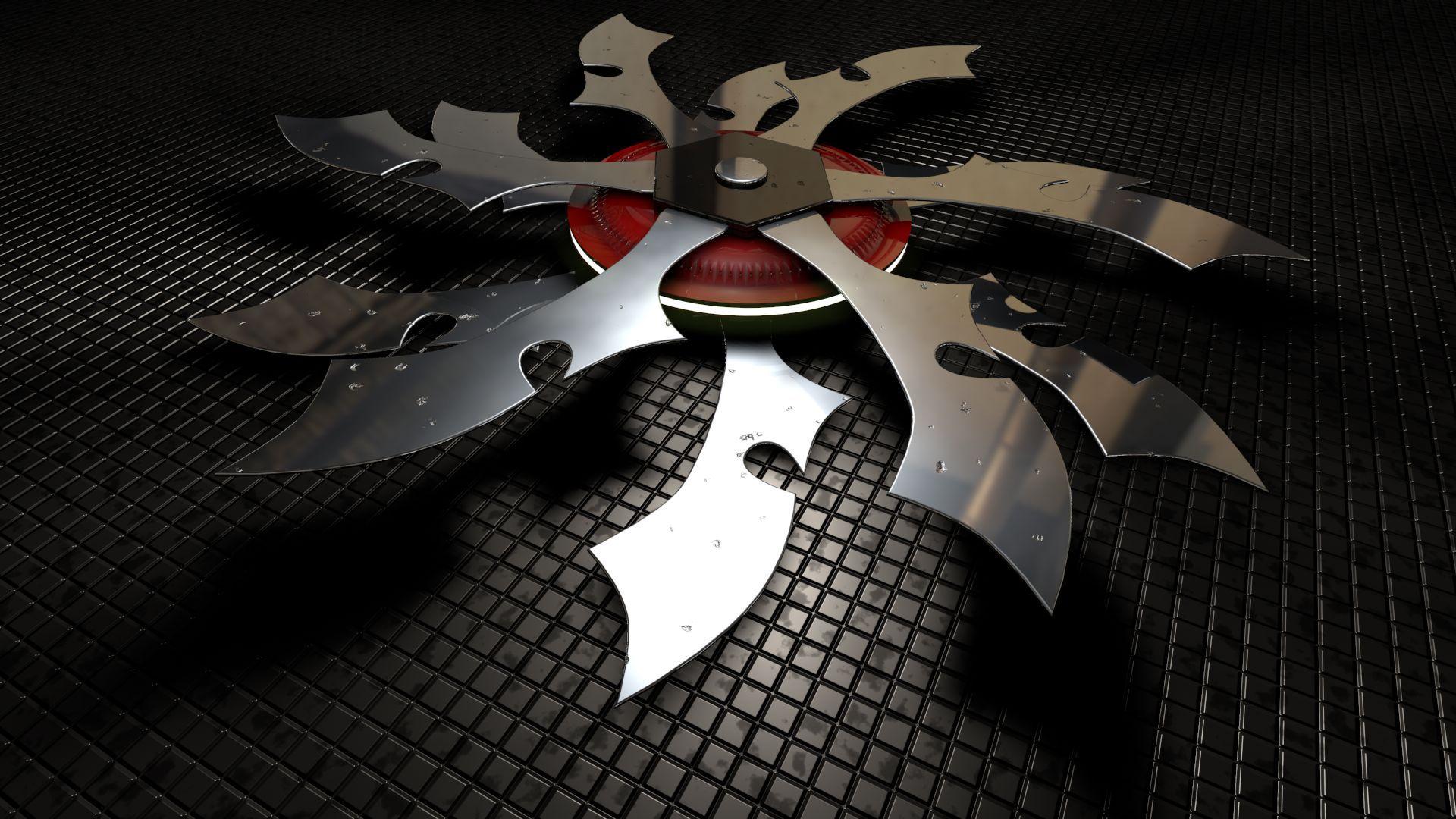 1920x1080 ninja star weapon fight fantasy metal‚3D & Abstract 1920x1080 wallpaper. Shuriken, Ninja star, Metallic wallpaper