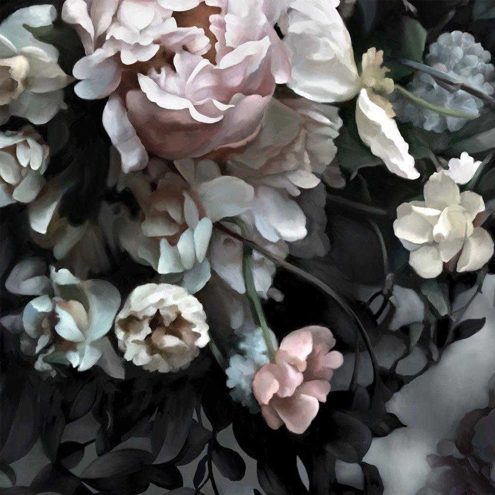 1018x1018 Still Life with Shadows Gray Wallpaper Wallpaper Ellie Cashman Design #wallpapermuralsli. Modern floral wallpaper, Floral wallpaper, Mural wallpaper