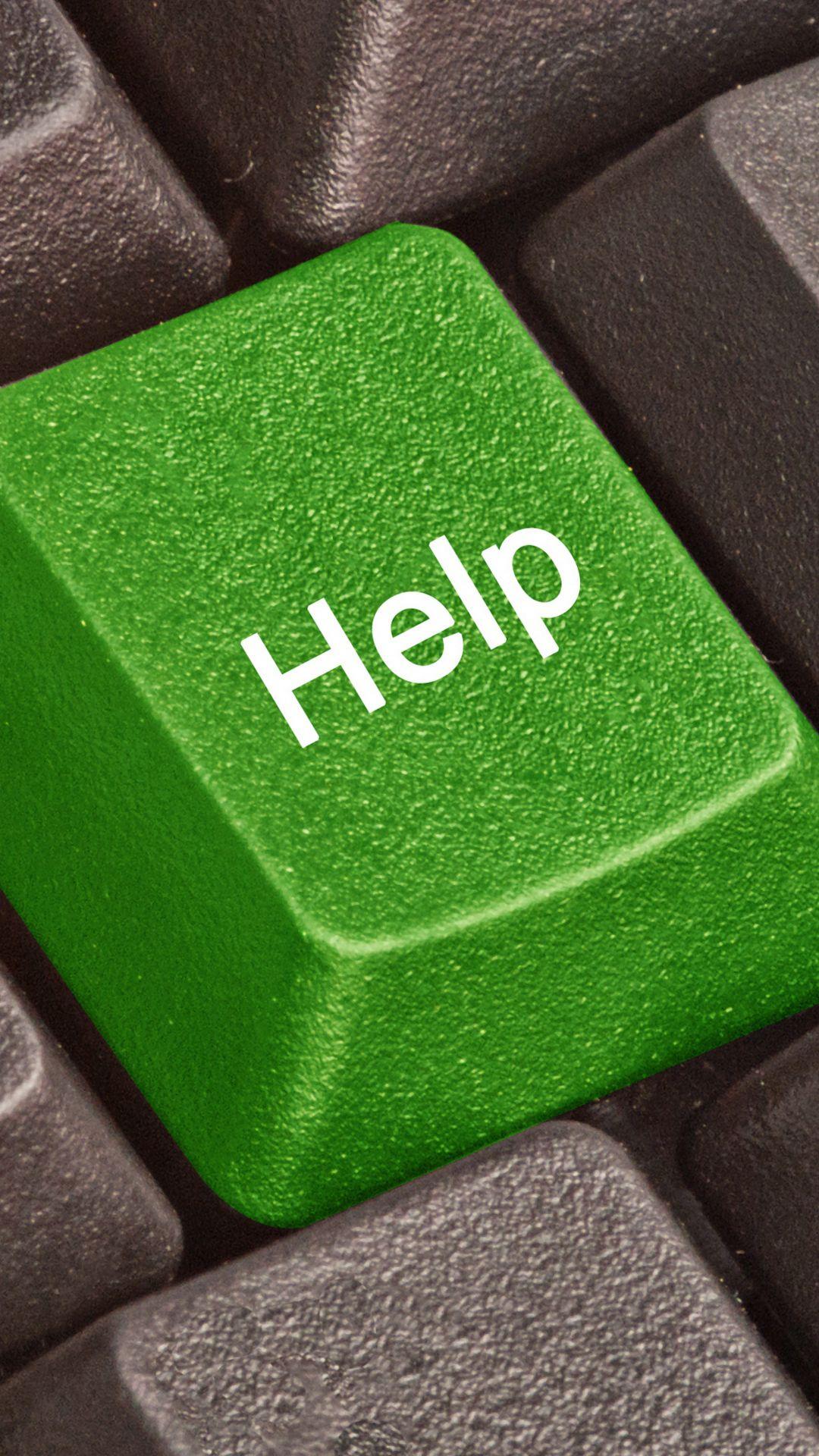1080x1920 Help Key Keyboard Green Gray Android Wallpaper free download