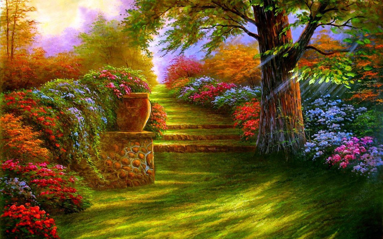 1280x800 Garden Wallpaper for Android