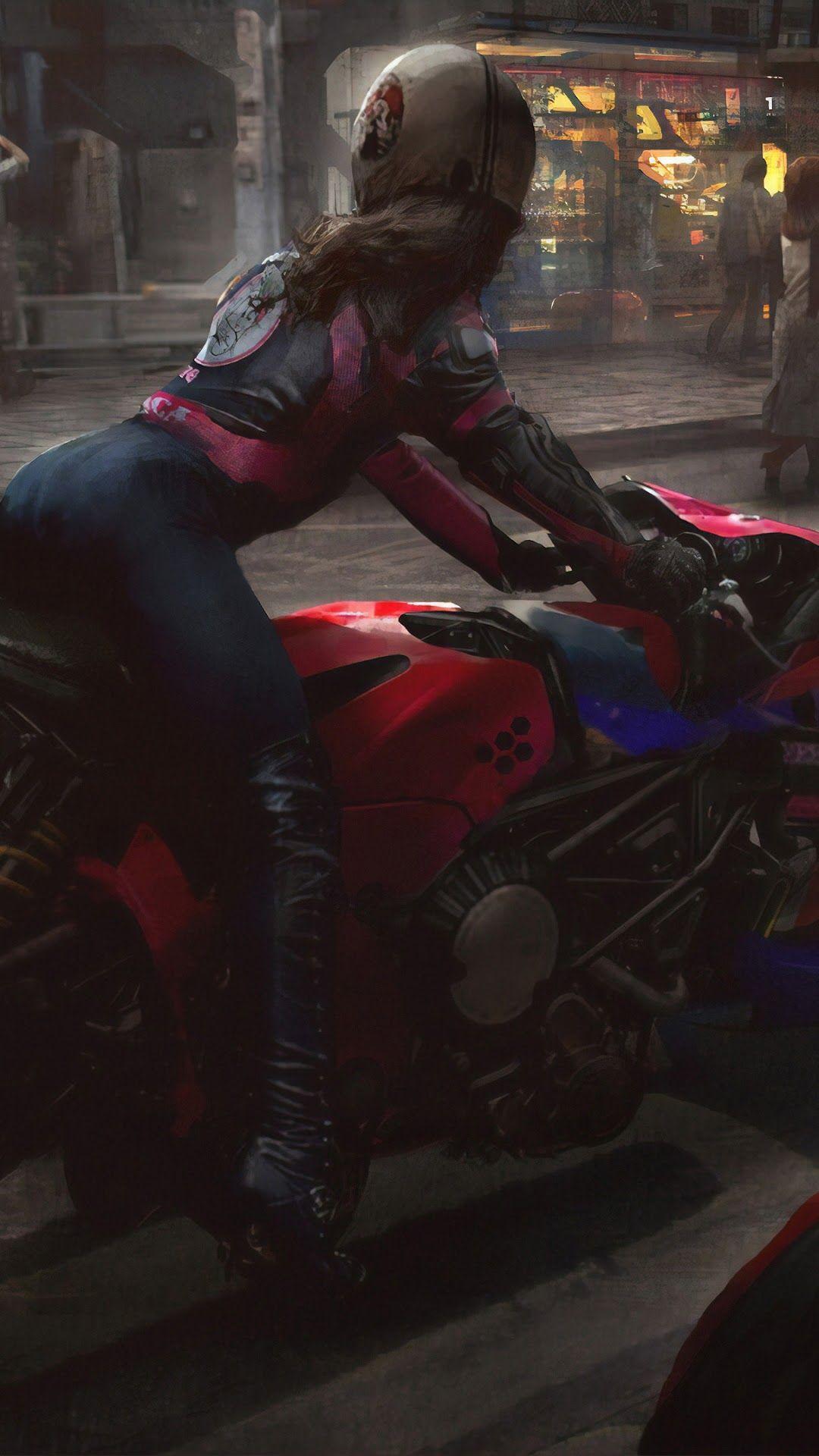 1080x1920 Cyberpunk, Biker, Motorcycle, Sci Fi IPhone 6s, 6 HD Wallpaper, Image, Background, Photo And Picture. Mocah.org HD Wallpaper