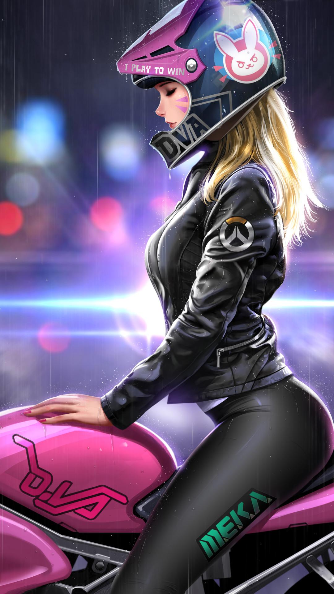 1080x1920 Dva Biker Girl Mobile Wallpaper (iPhone, Android, Samsung, Pixel, Xiaomi)