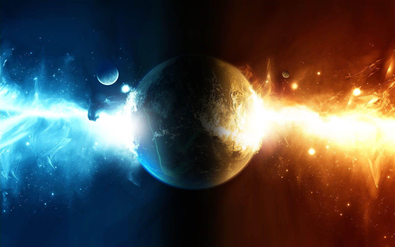 1600x1000 wallpaper: Fire In Space Wallpaper