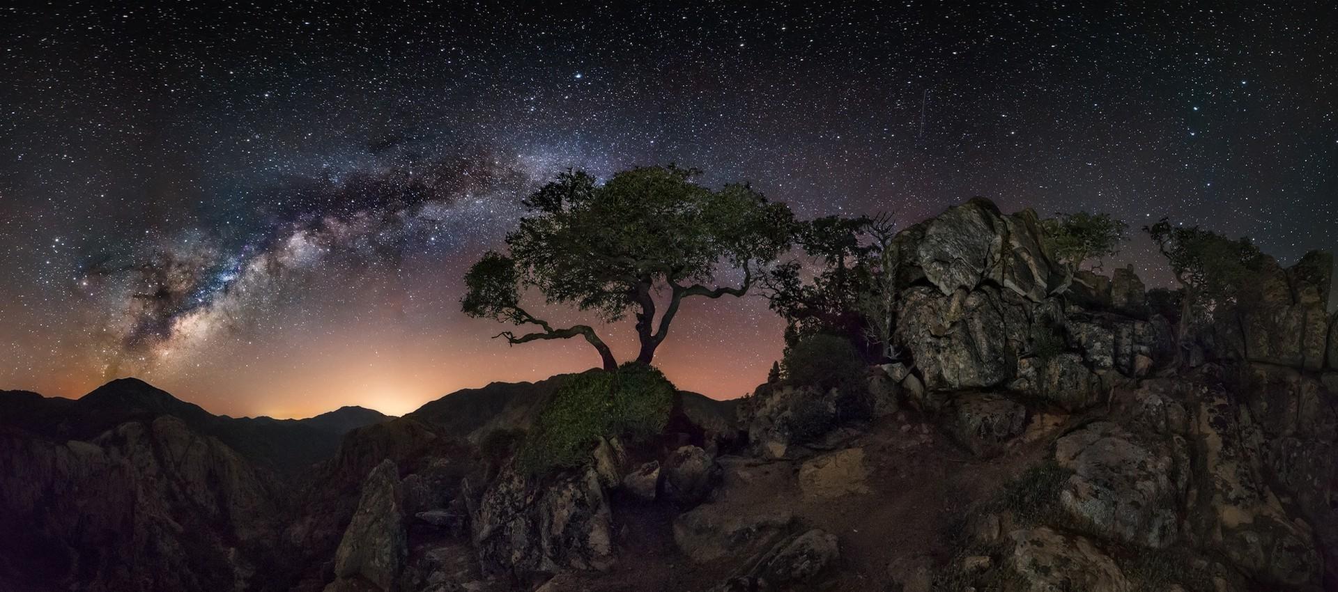 1920x850 1920x850 2842743 Nature Landscape Mountain Trees Starry Night Milky Way Galaxy Lights Long Exposure___landscape Nature Wallpaper. The Secret Truth Of Life