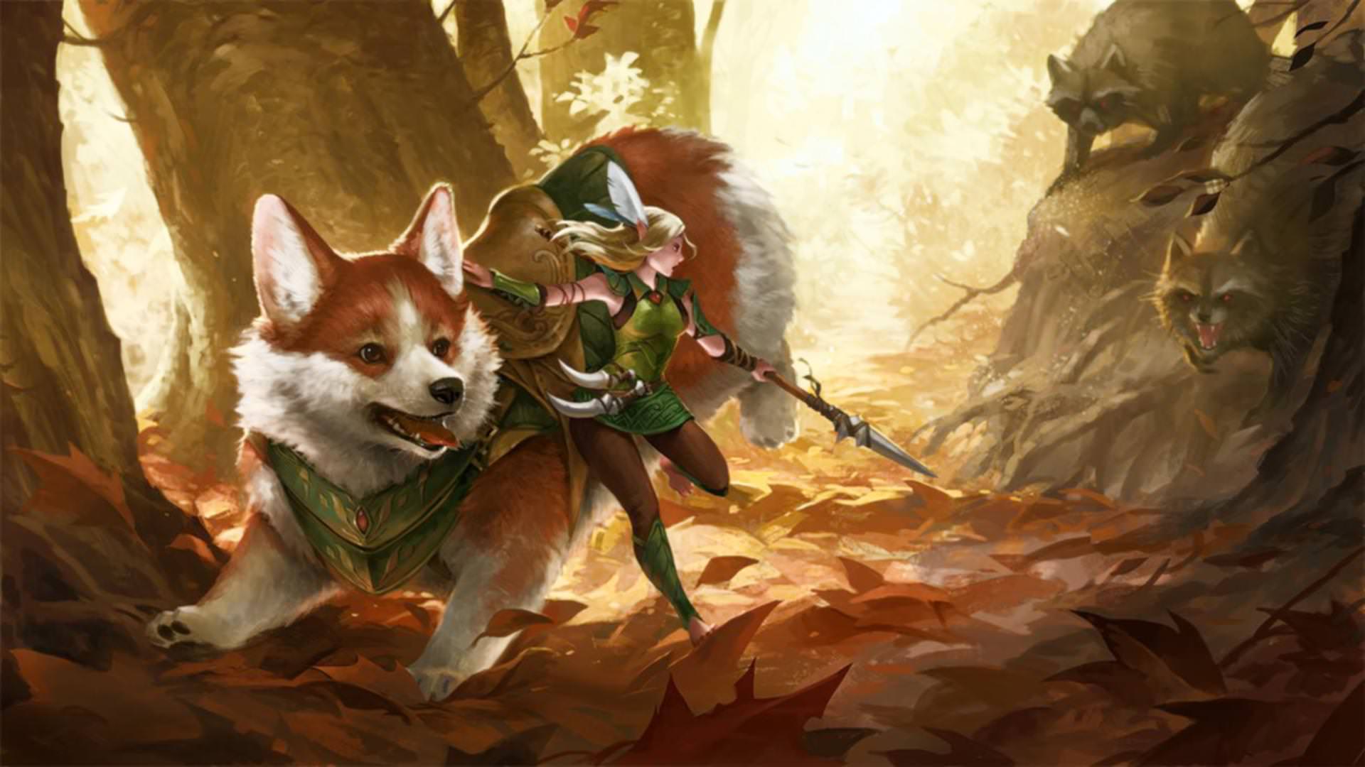 1920x1080 Fairy and Corgi Mount Vs Evil Trash Pandas