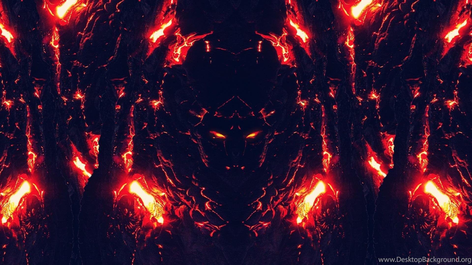 1920x1080 Blue Red Fire Lava Glow Faces Heat Devils Wallpaper Desktop Background