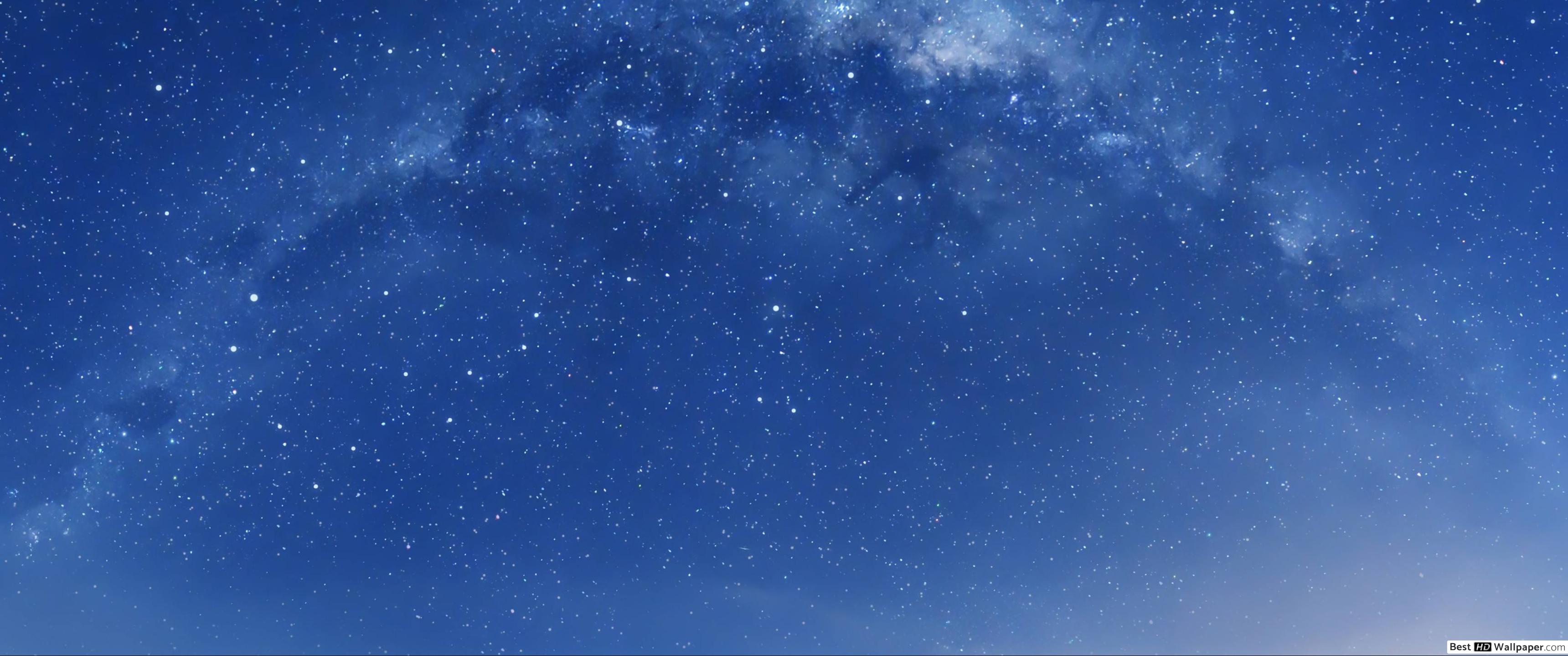 3440x1440 Blue Sky Galaxy HD wallpaper download