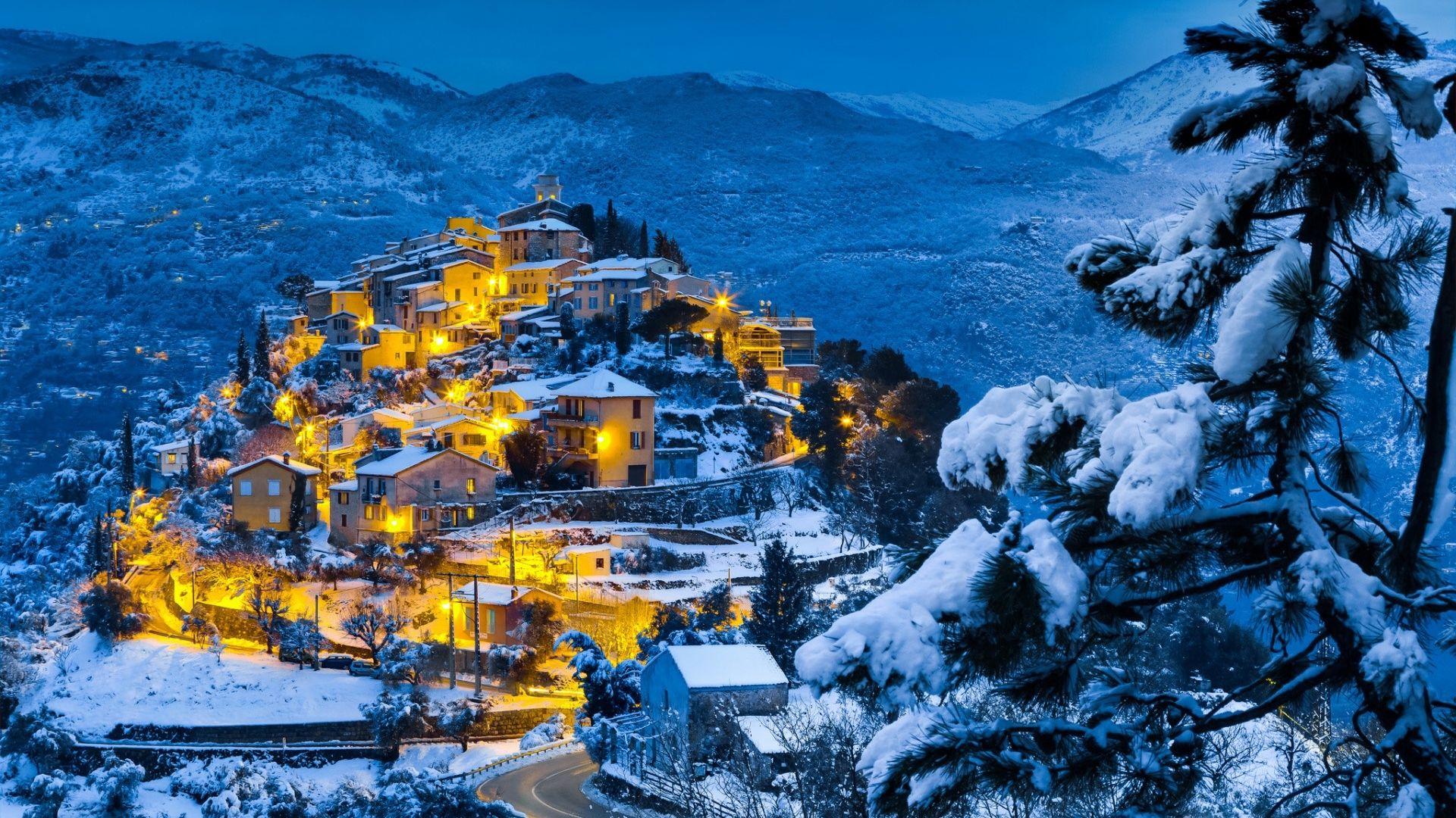 1920x1080 Beautiful christmas village MacBook Air Wallpaper Download