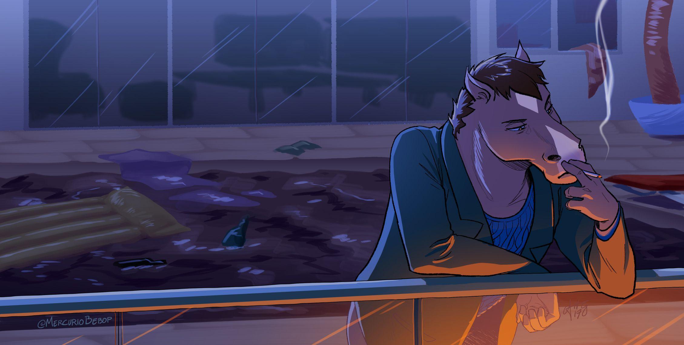 2258x1140 BoJack Horseman Smoking Artwork, HD Tv Shows, 4k Wallpaper, Image, Background, Photo and Picture
